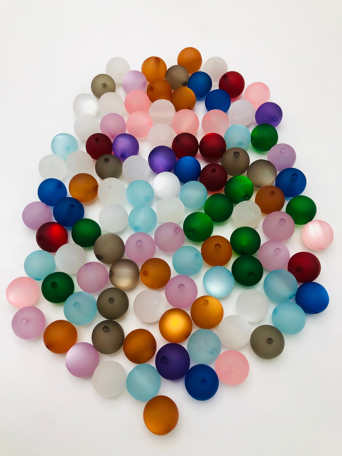 Christmas Frosted Cat Eyes  Multicolor Acrylic Circle Beads Random Mix,16mm