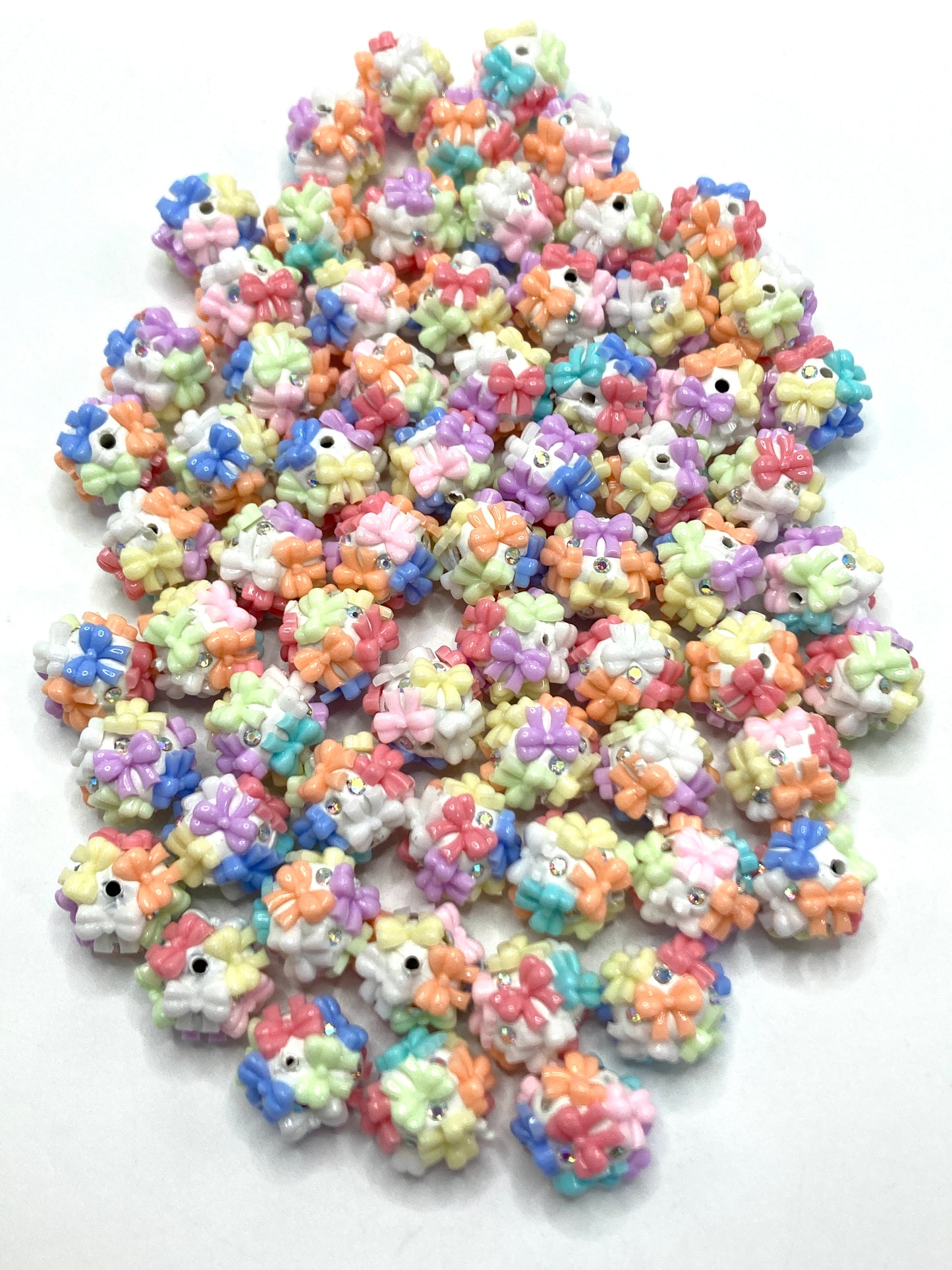 Acrylic bow-shaped clay beads Colored bow tie 18mm