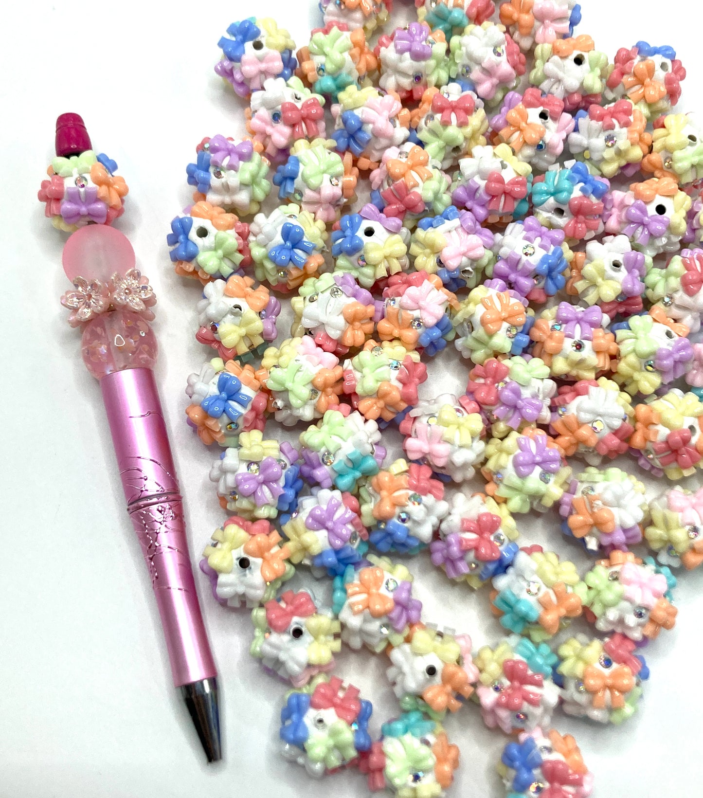 Acrylic bow-shaped clay beads Colored bow tie 18mm