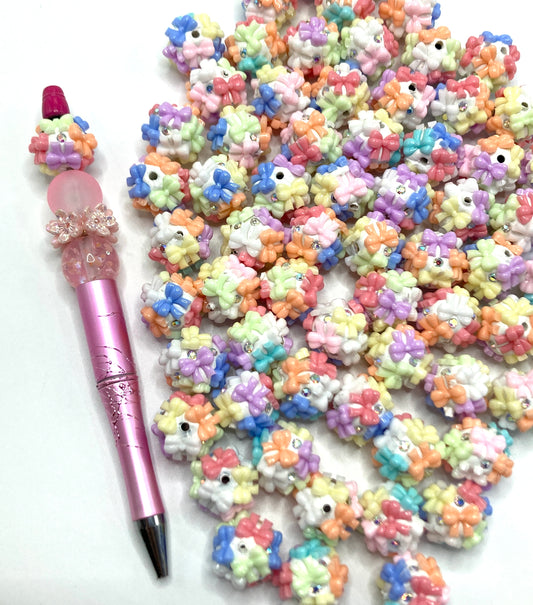 Acrylic bow-shaped clay beads Colored bow tie 18mm