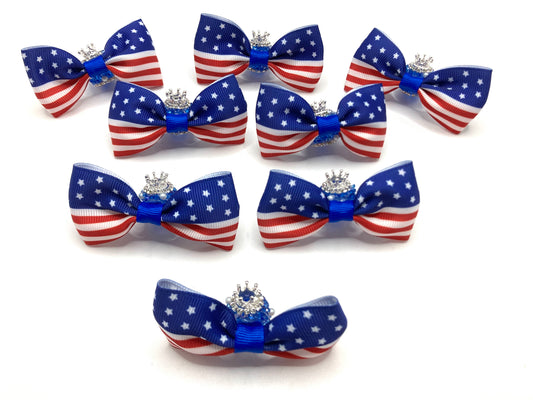 Flag beads Crown United States Sugar Pearl  Bubble Bows made of acrylic beads