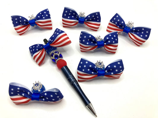 Flag beads Crown United States Sugar Pearl  Bubble Bows made of acrylic beads