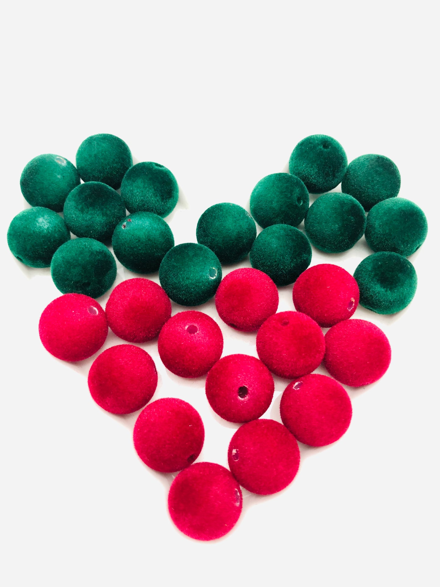 Flock bead flocking Colored flocked beads Fuzzy bead 16mm Random Mix