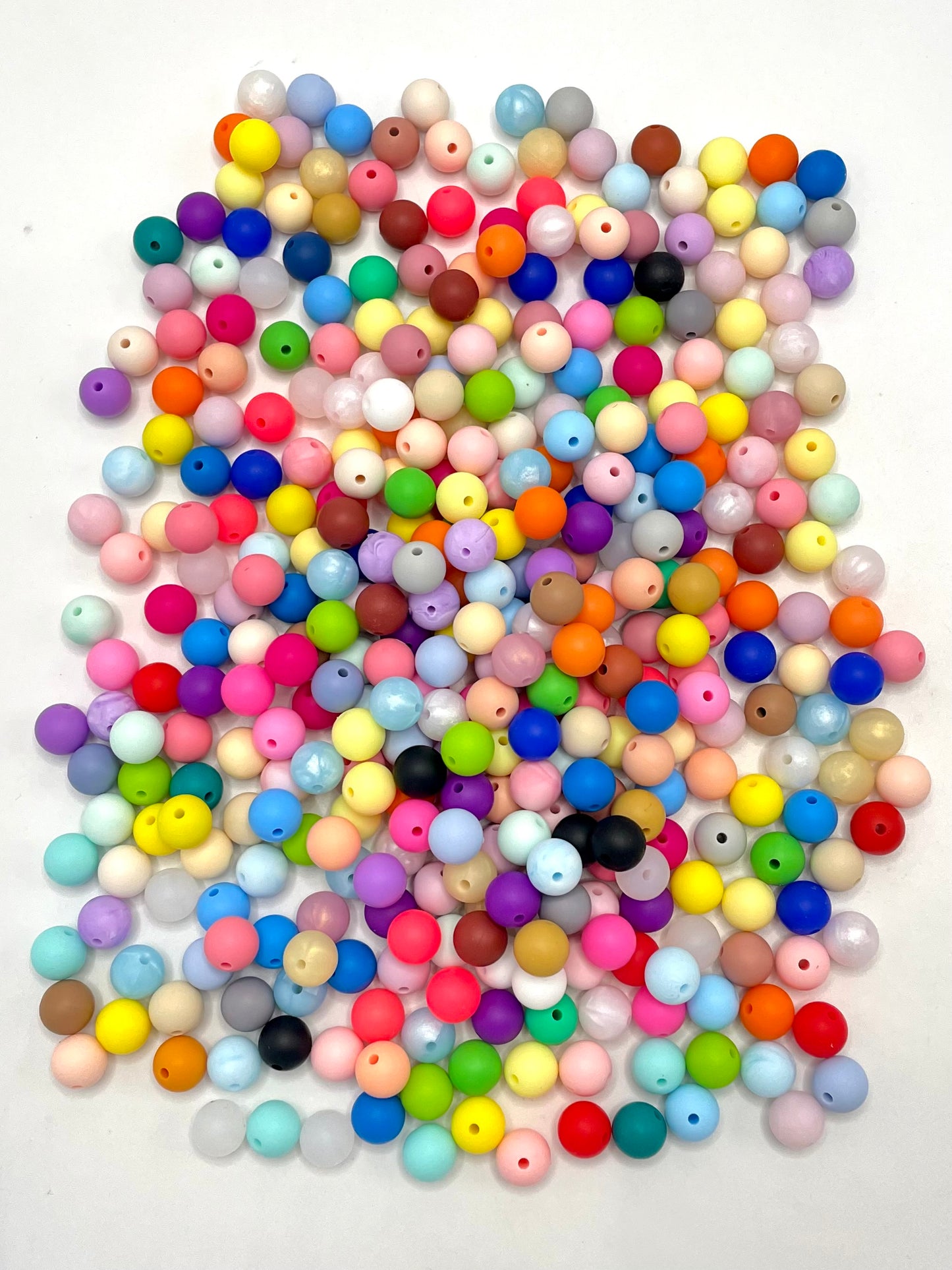 Solid Color Silicone Round Beads,Random Mix ,10mm