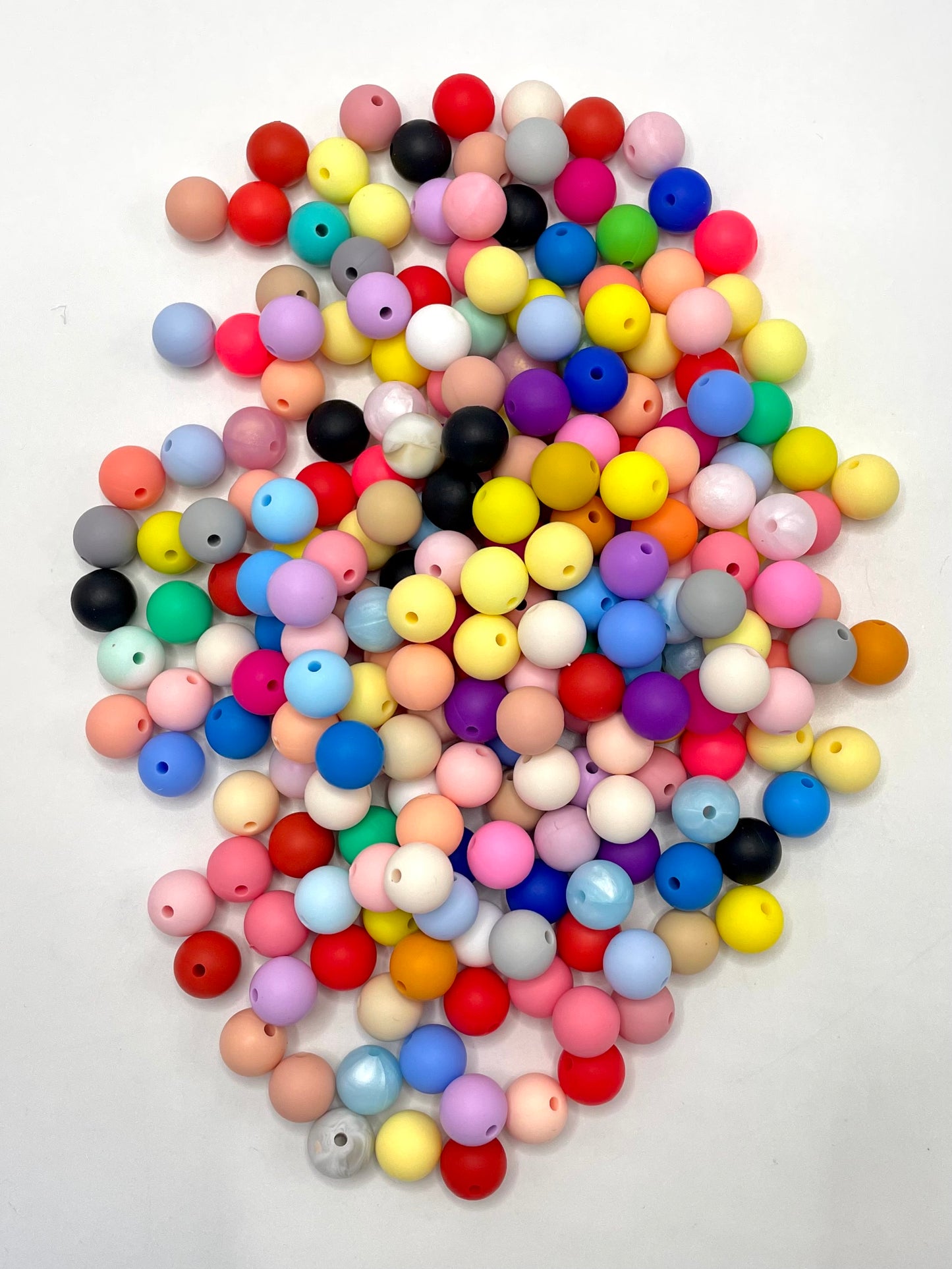 Solid Color Silicone Round Beads,Random Mix ,12mm