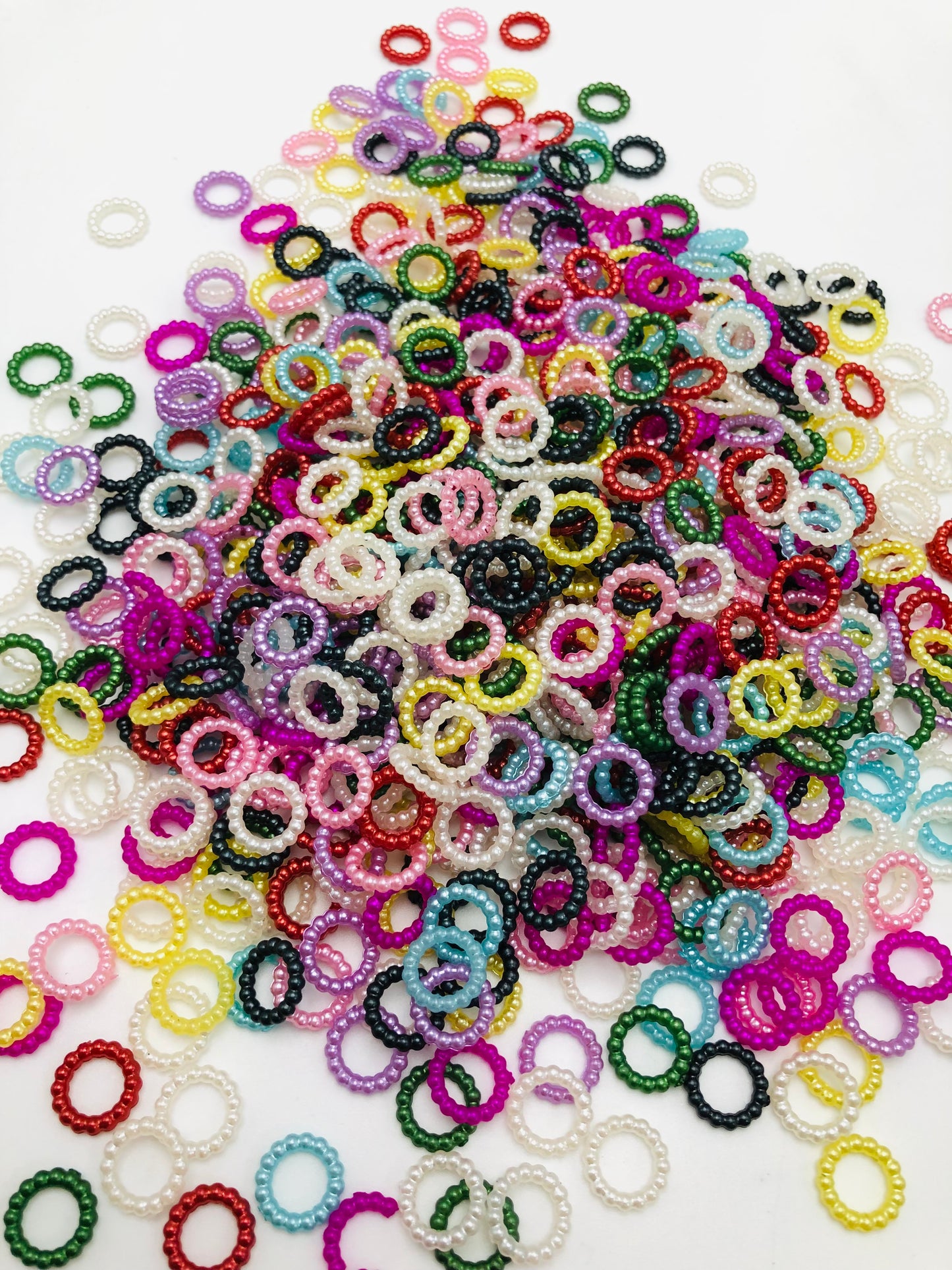 Mulitcolor Colorful Circle Pearl  Round Shape Acrylic Spacers,Random Mix,10mm