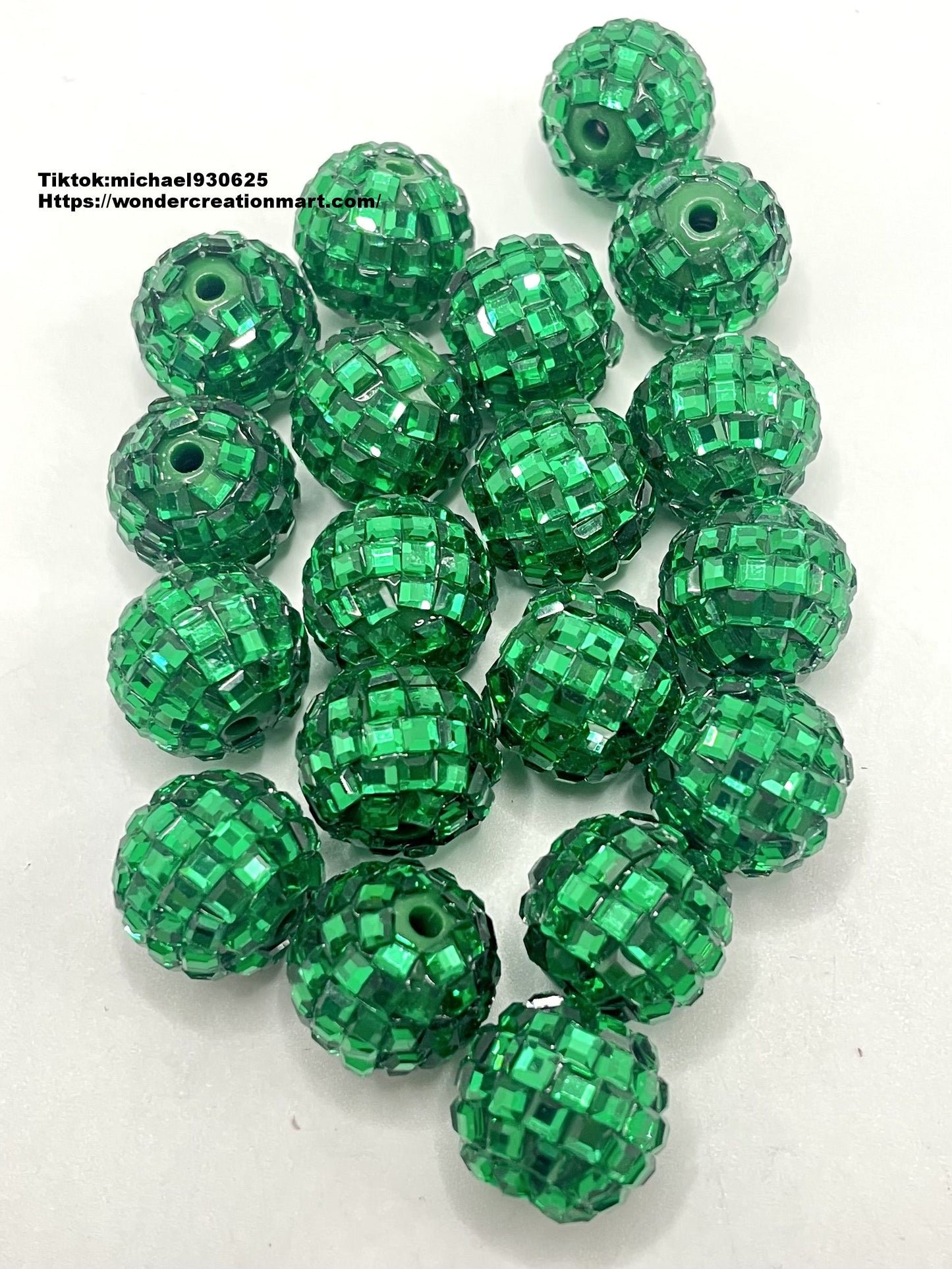 Disco Ball Beads Sparkling Crystal Rhinestones Beads,Random Mix,16mm (Optional Color)