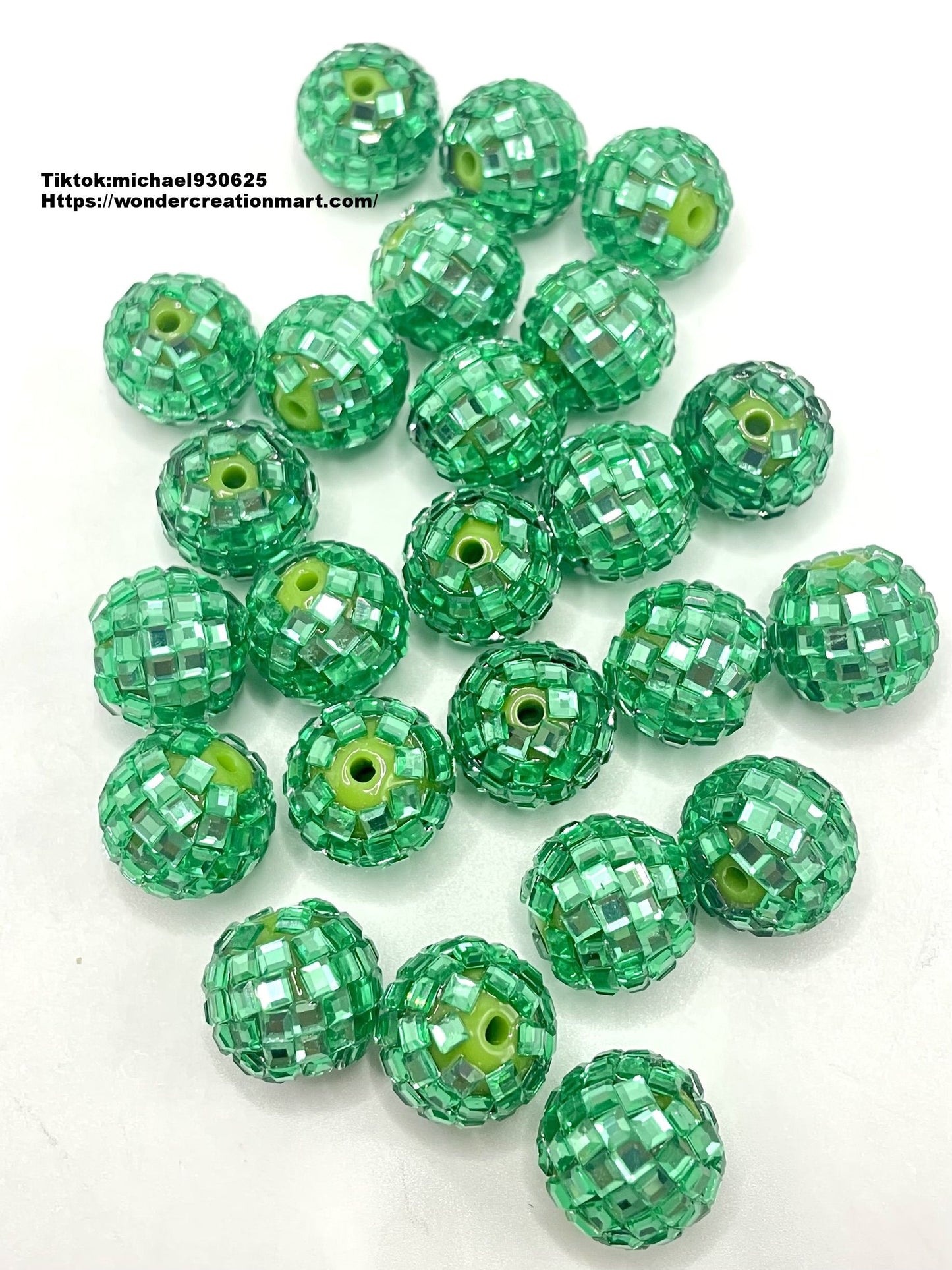 Disco Ball Beads Sparkling Crystal Rhinestones Beads,Random Mix,16mm (Optional Color)