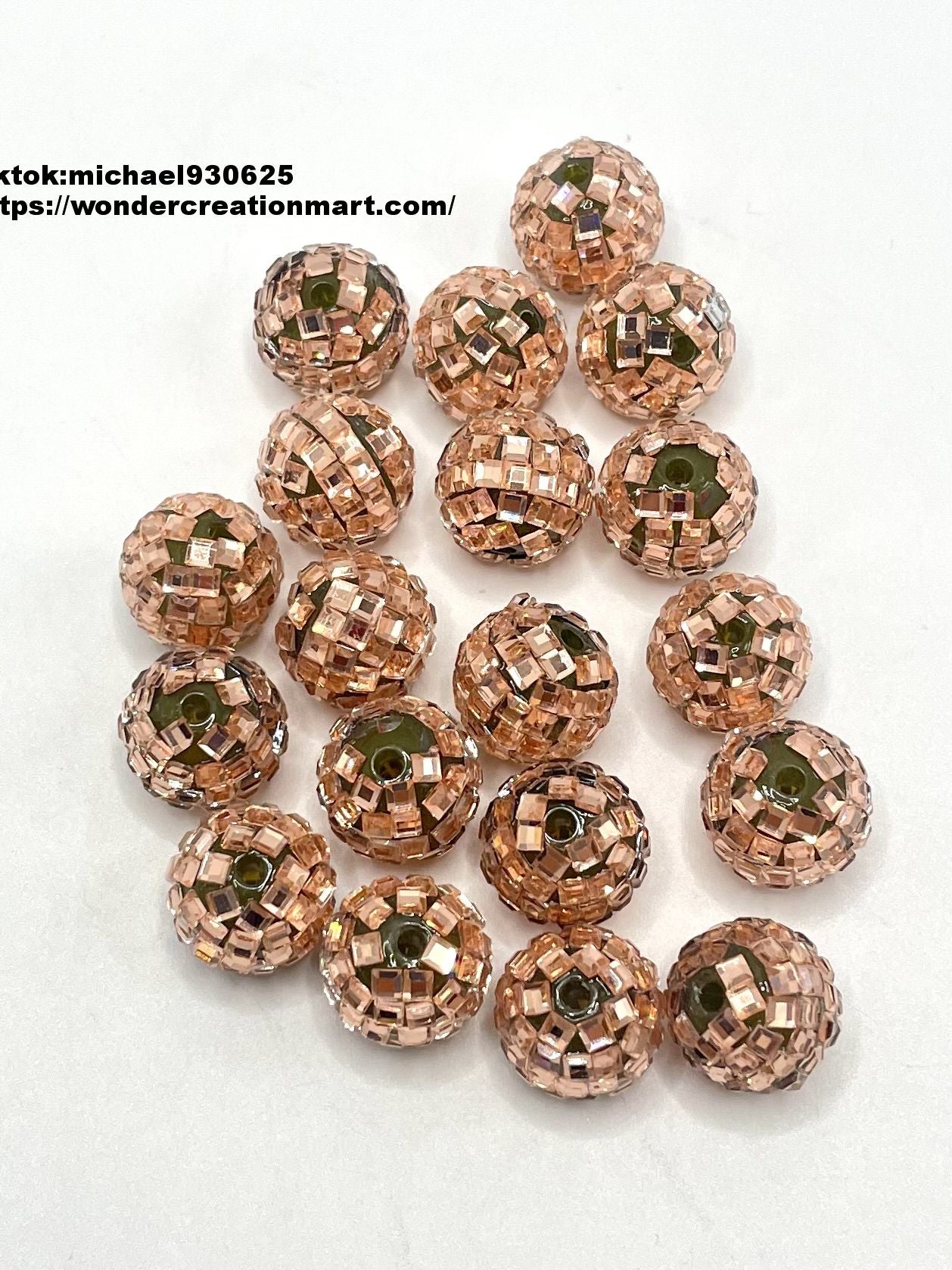 Disco Ball Beads Sparkling Crystal Rhinestones Beads,Random Mix,16mm (Optional Color)