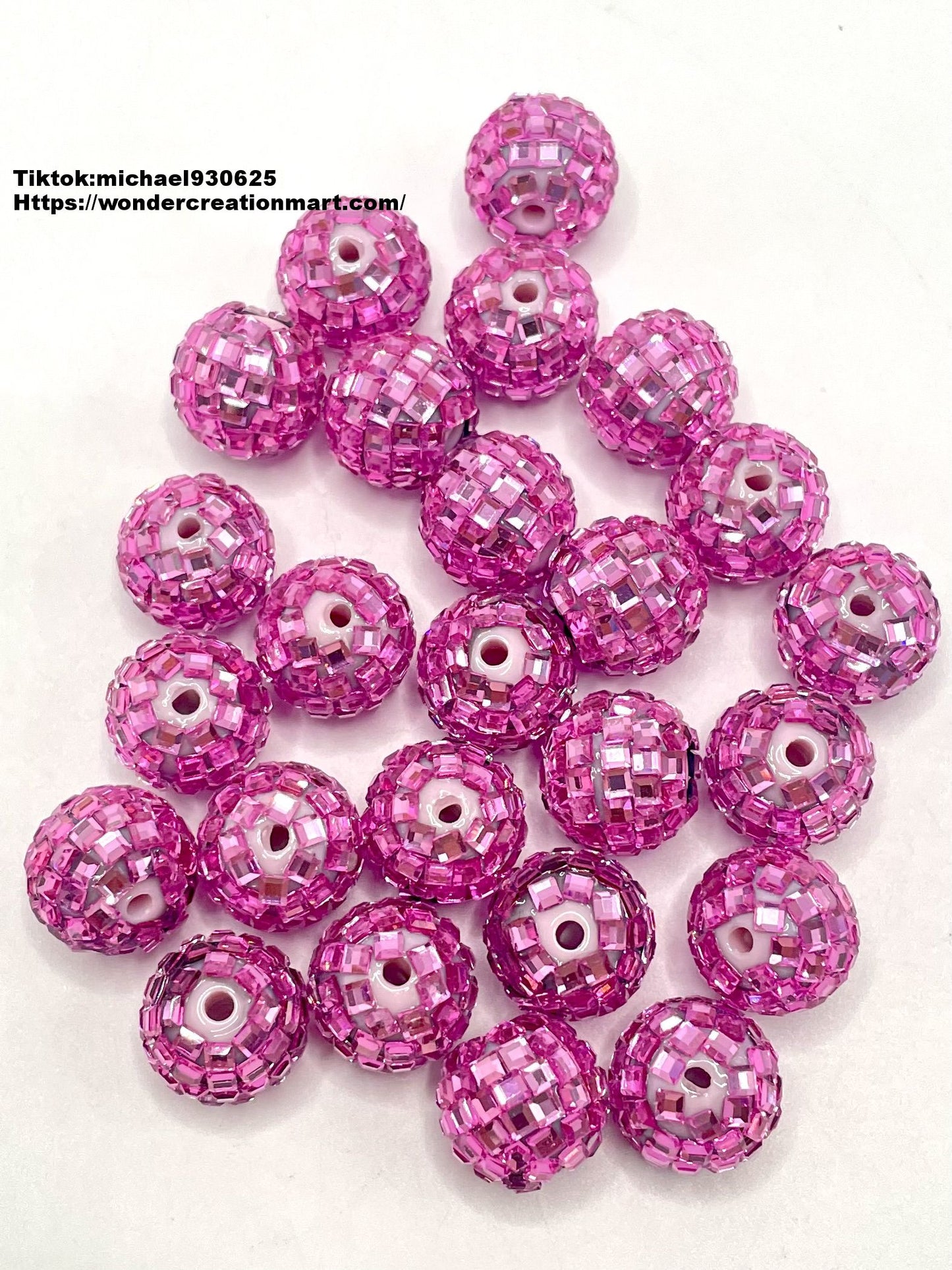 Disco Ball Beads Sparkling Crystal Rhinestones Beads,Random Mix,16mm (Optional Color)