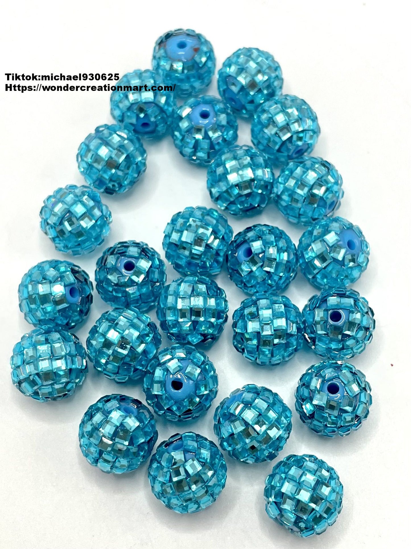 Disco Ball Beads Sparkling Crystal Rhinestones Beads,Random Mix,16mm (Optional Color)