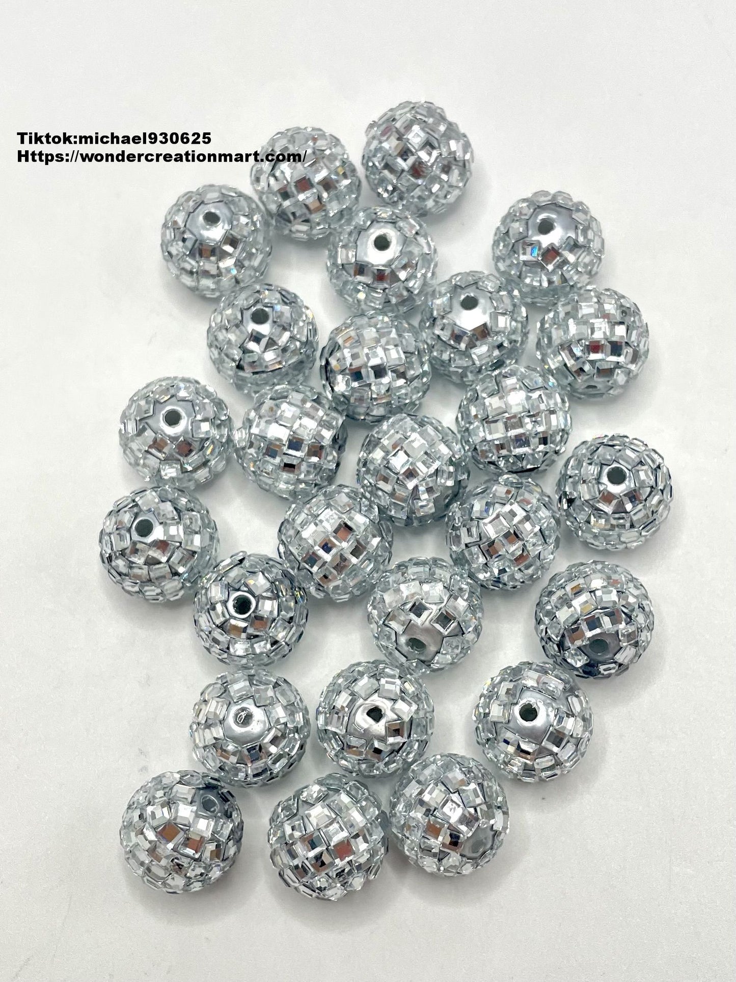 Disco Ball Beads Sparkling Crystal Rhinestones Beads,Random Mix,16mm (Optional Color)