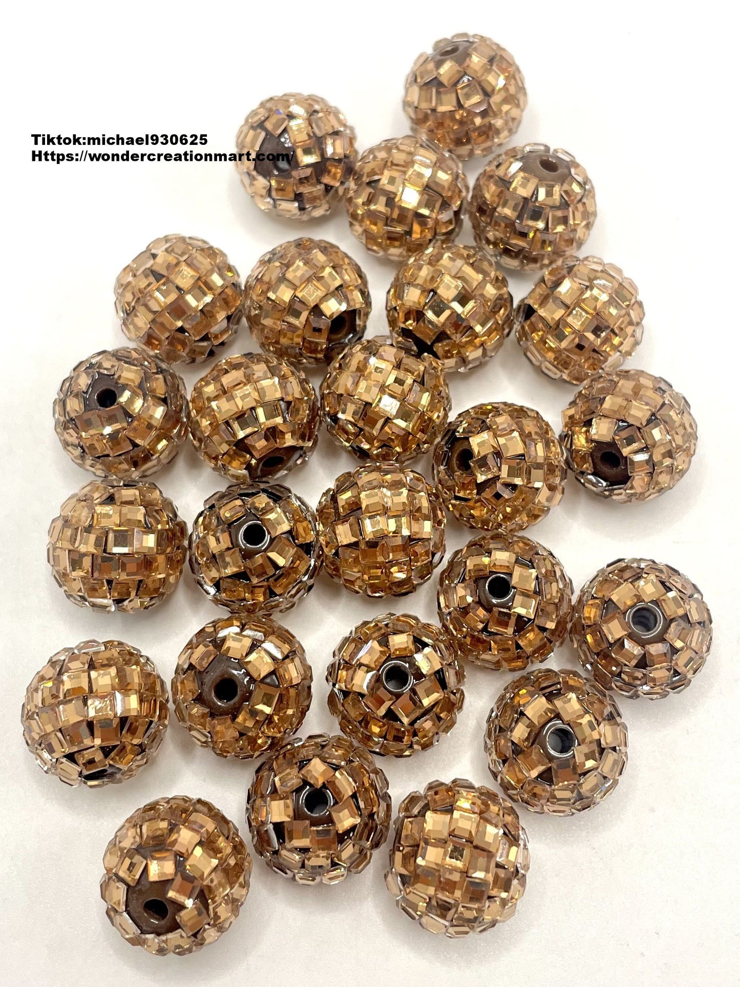 Disco Ball Beads Sparkling Crystal Rhinestones Beads,Random Mix,16mm (Optional Color)