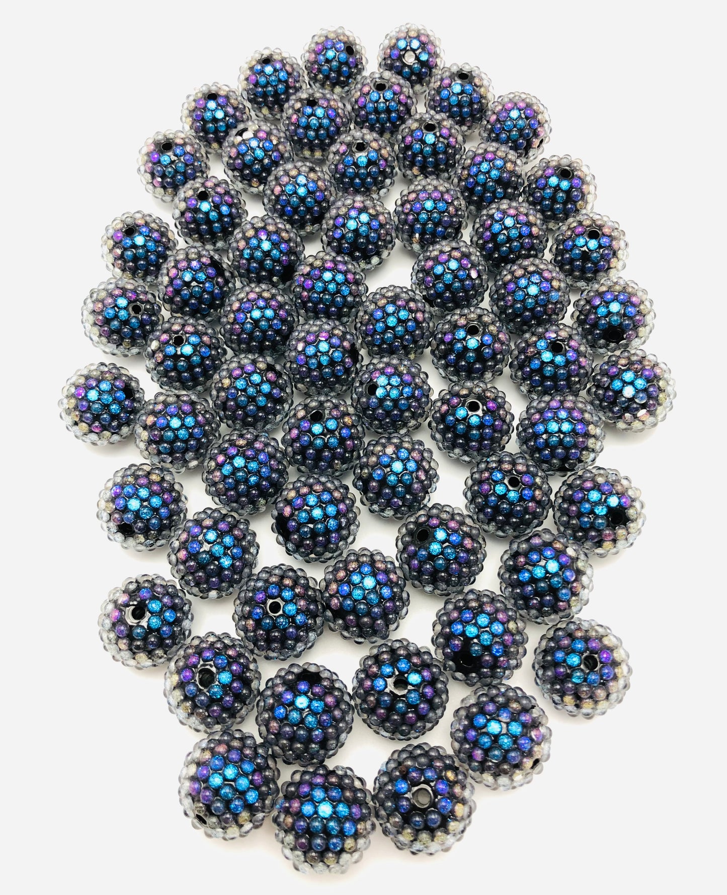 Rhinestone jelly bead UV Dark blue drill ball Random Mix 20mm