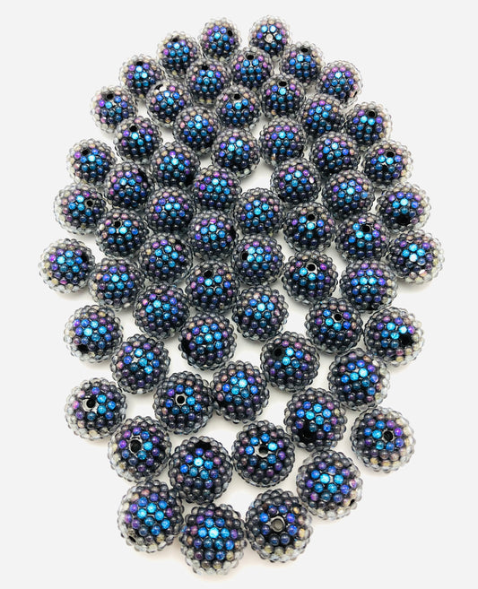 Rhinestone jelly bead UV Dark blue drill ball Random Mix 20mm