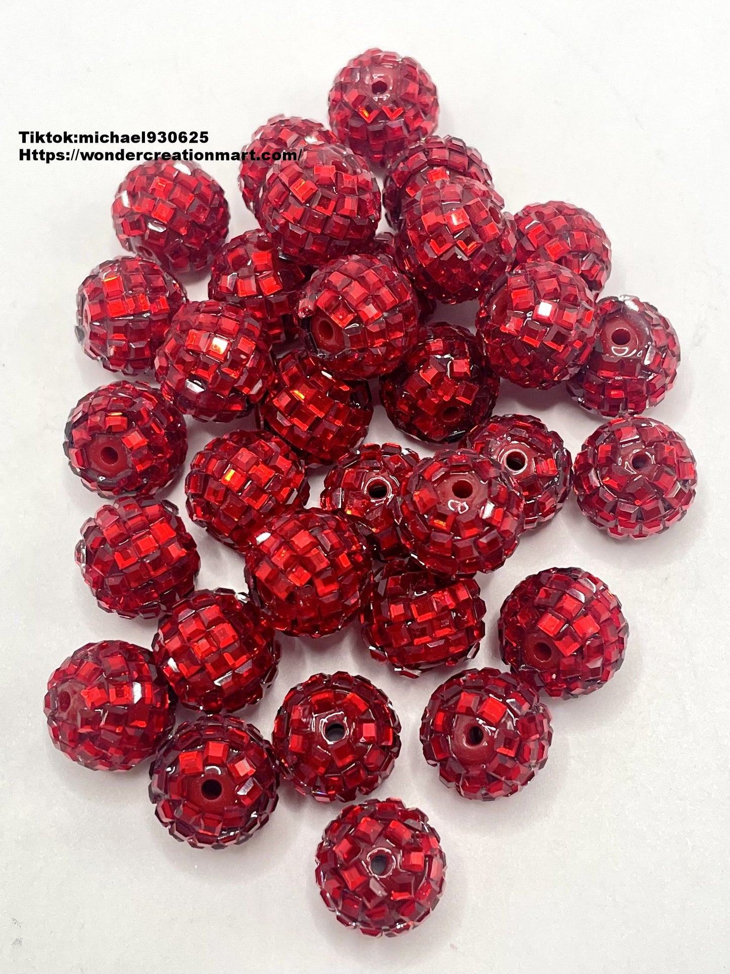 Disco Ball Beads Sparkling Crystal Rhinestones Beads,Random Mix,16mm (Optional Color)