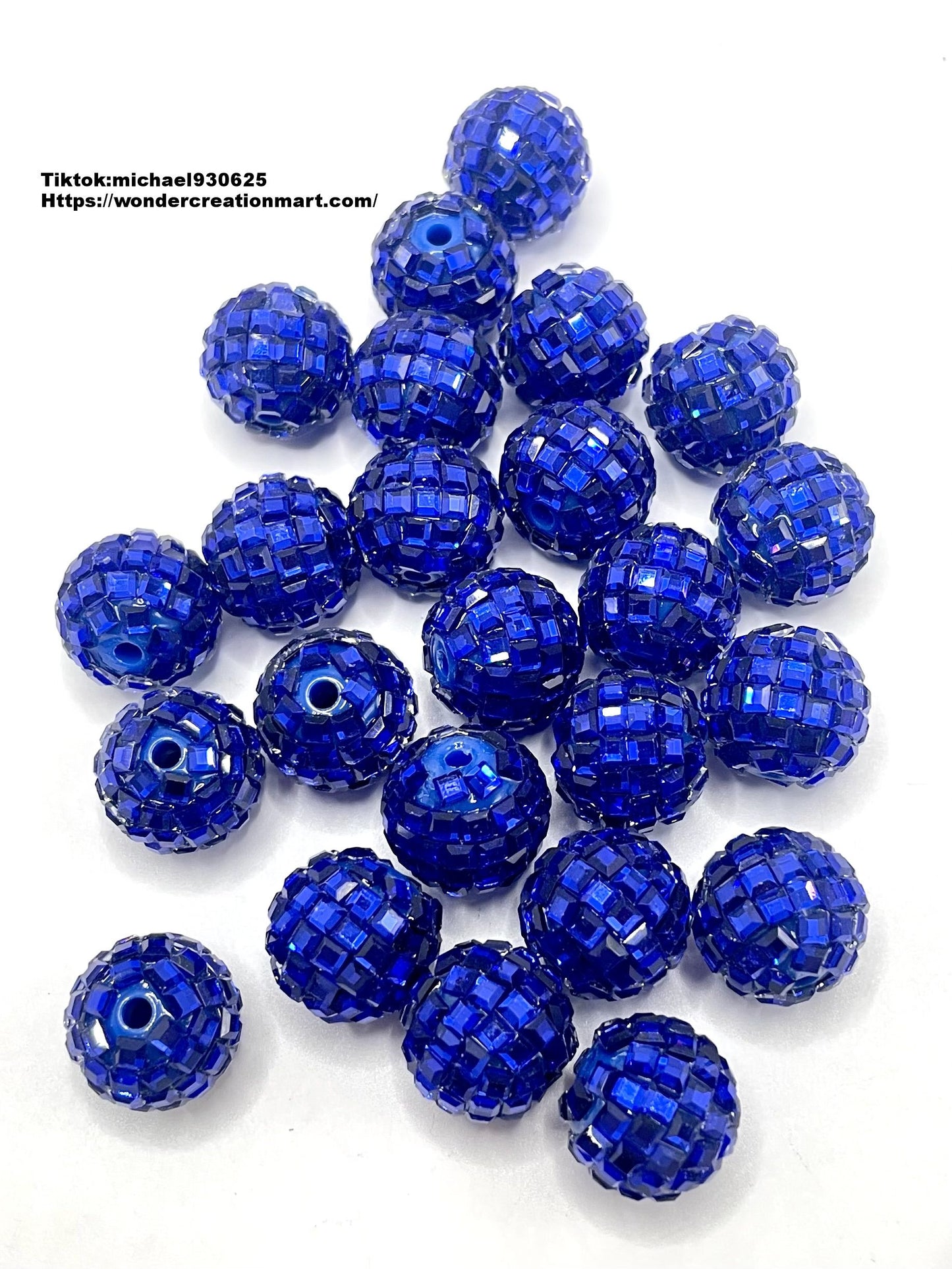 Disco Ball Beads Sparkling Crystal Rhinestones Beads,Random Mix,16mm (Optional Color)