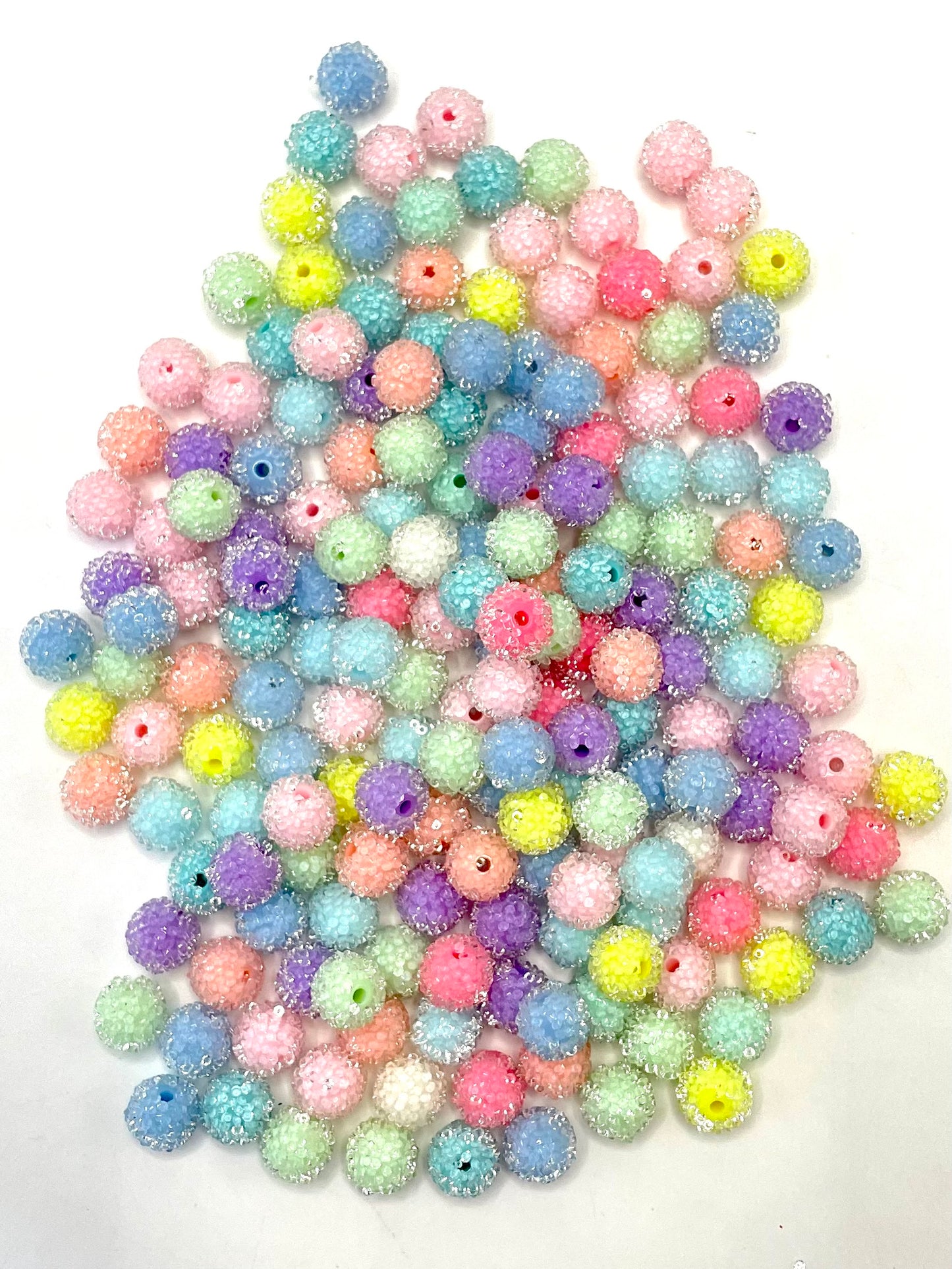 Colorful Solid Clear Acrylic Sugar Beads,Random Mix，16mm & 12mm & 10mm