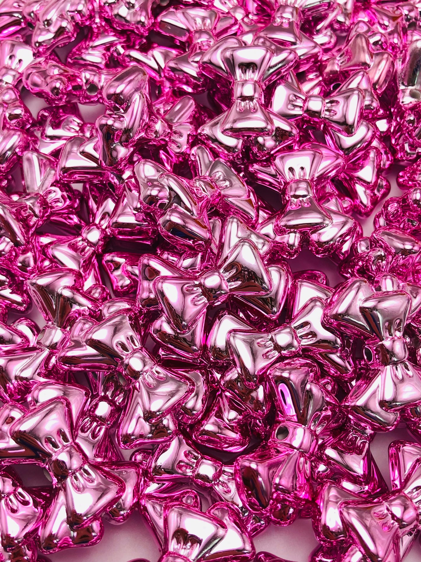 acrylic pink UV Bow bead Random Mix 29mm