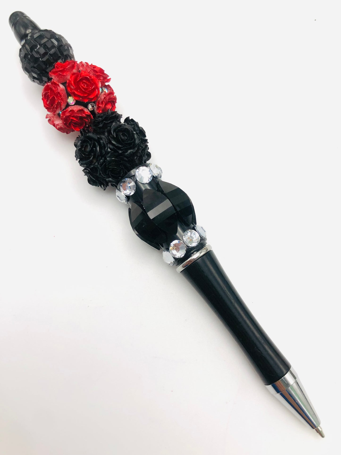 Fancy Flower bead Dark floral beads Red and black mix Random Mix