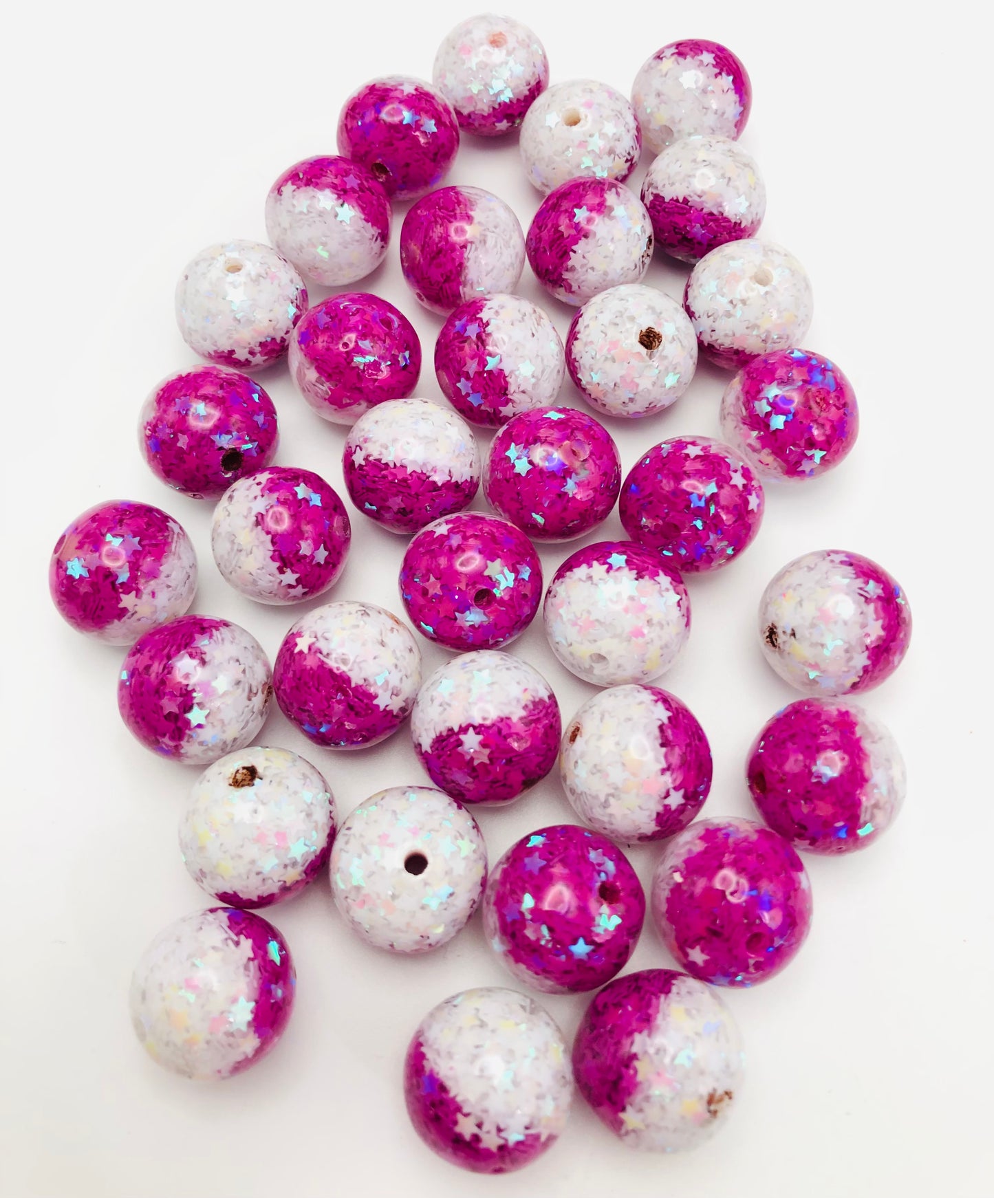 acrylic Star glitter Five-pointed star beads Two-tone bead ombre Random Mix 17mm