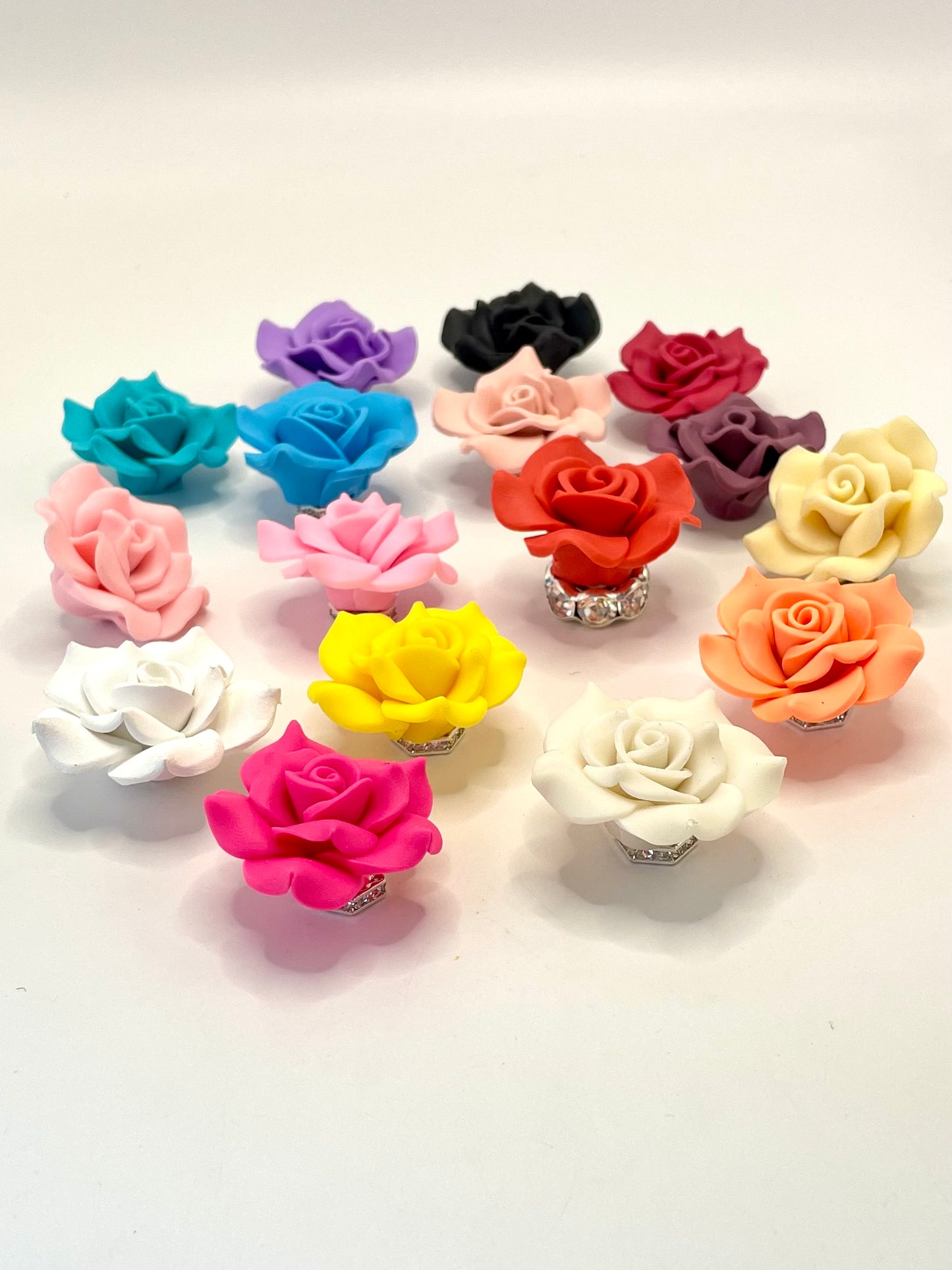 Soild Color Fancy Bead Polymer Soft Clay Rose Flower Beads Series,40mm