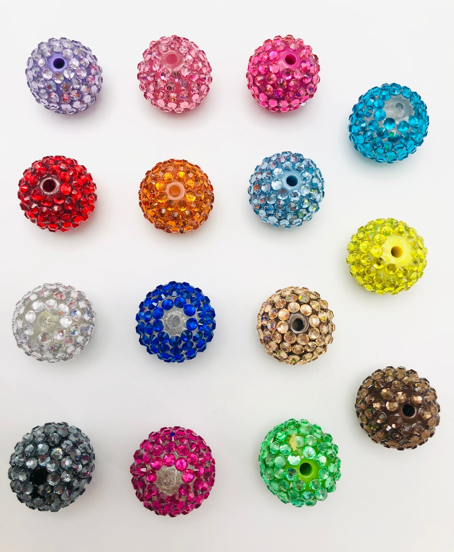 Merman scale Rhinestones Bead Multi-colored Rhinestones with Clear Acrylic Beads,Random Mix,20mm (optional Color)