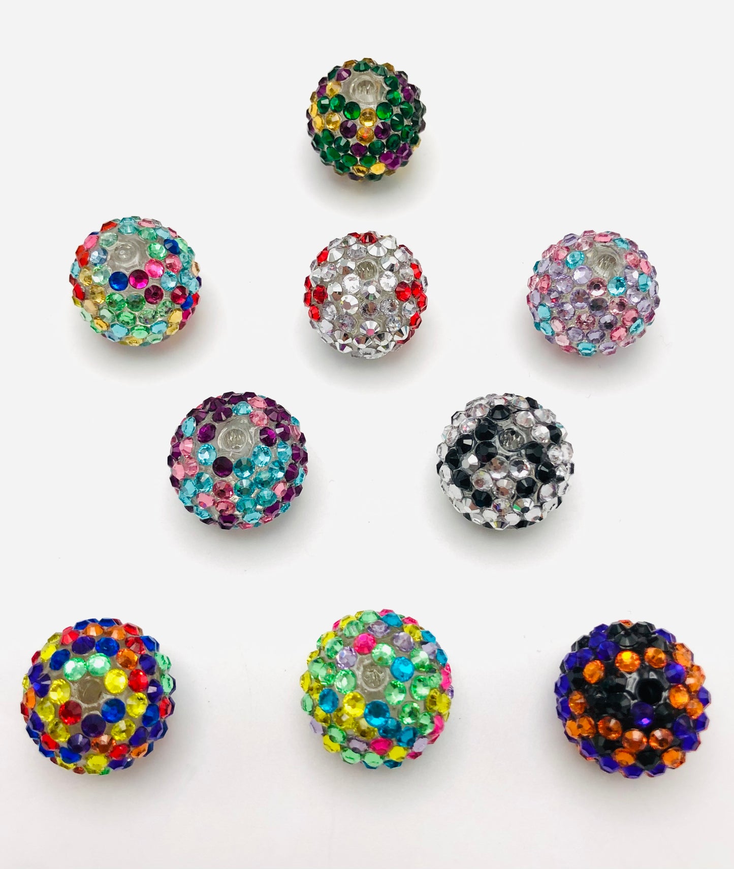 Merman scale Rhinestones Bead Multi-colored Rhinestones with Clear Acrylic Beads,Random Mix,20mm (optional Color)