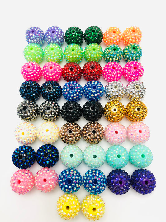 Chroma Multicolor Rhinestone Bead,Random Mix,20mm (Solid colour)