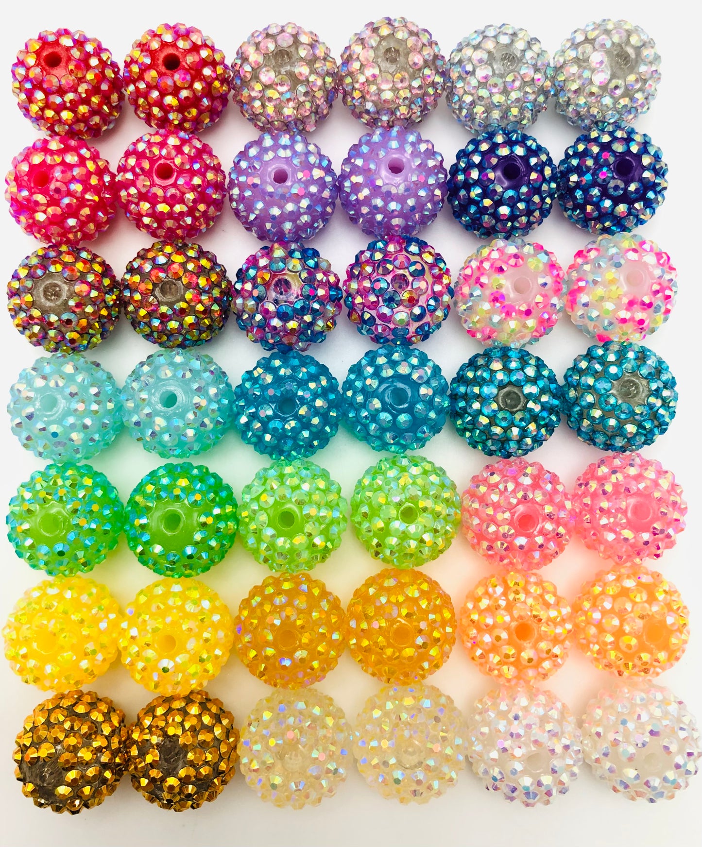 Chroma Multicolor Rhinestone Bead,Random Mix,20mm