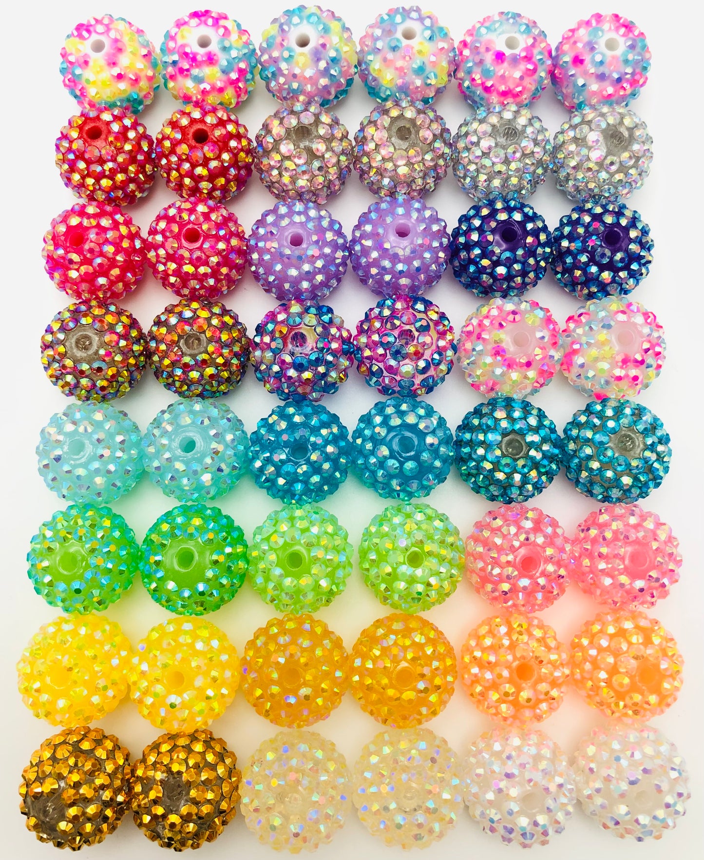 Chroma Multicolor Rhinestone Bead,Random Mix,20mm