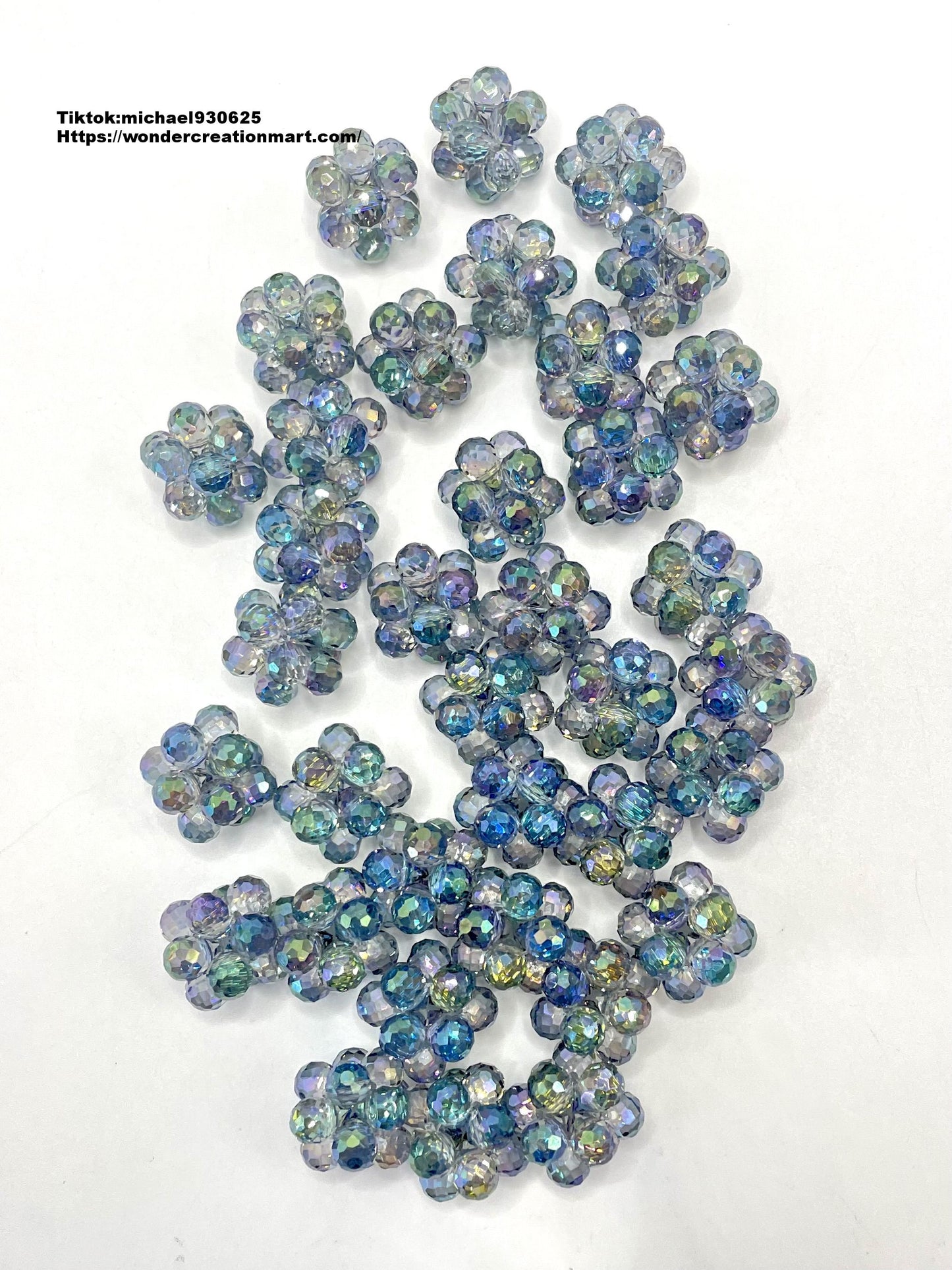 Clear Multicolor Acrylic Beads Knit UV Crystal ,Random Mix,16mm (Optional Color) Fancy-495