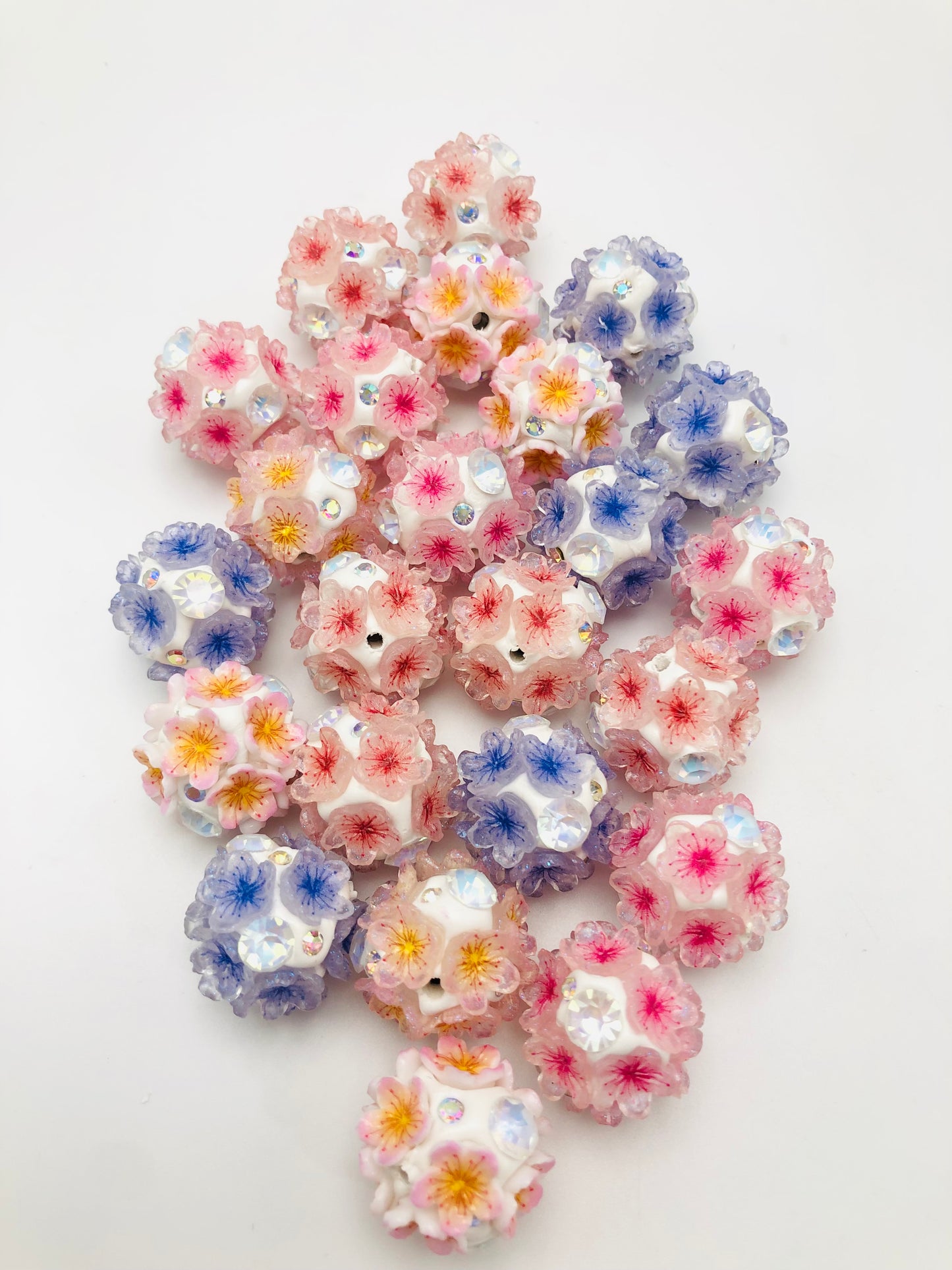 Fancy Flower bead Multicolor core flowers