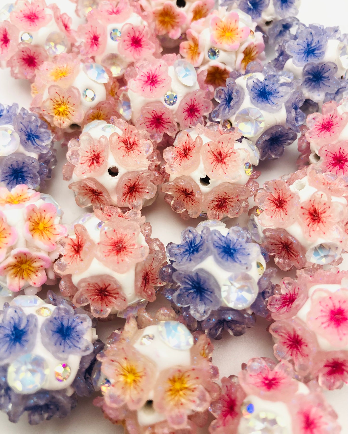 Fancy Flower bead Multicolor core flowers