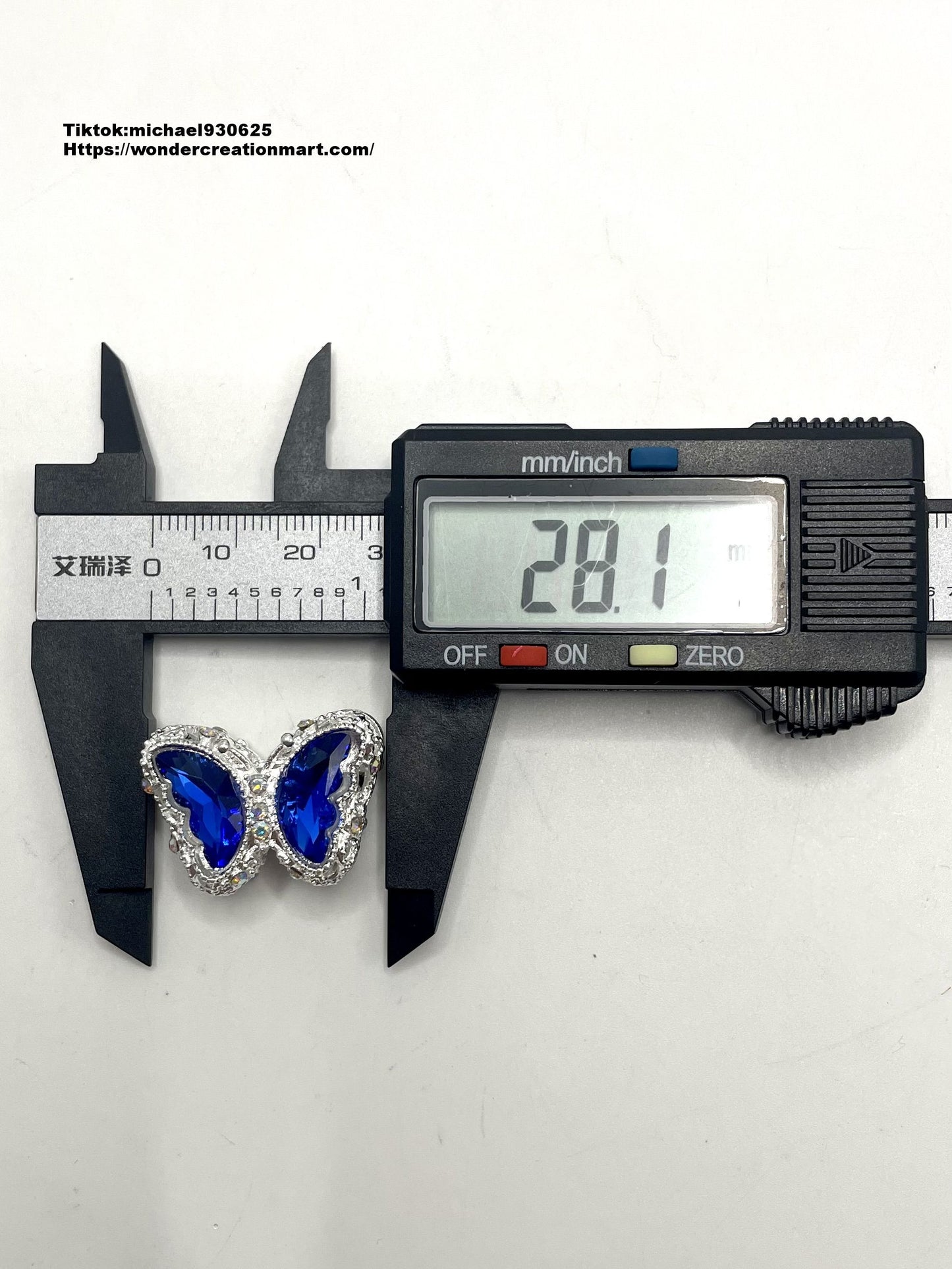 Metal Butterfly Shaped and Multicolor Crystal Alloy Bead,Random Mix,28mm (Optional Color) Fancy-73