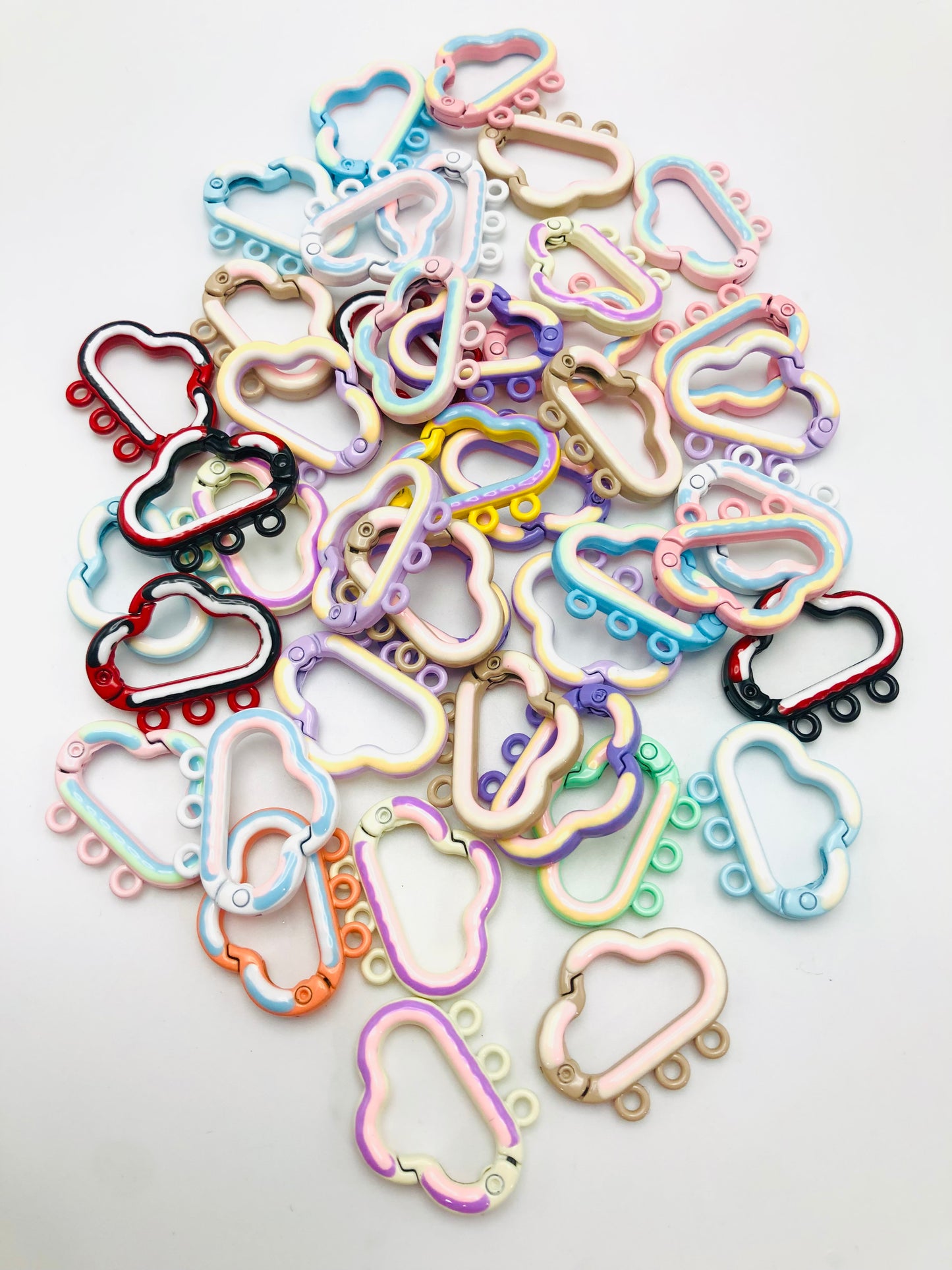 Metal Glossy Multicolor keychain Link multi-style Cute Ordinary Key tool ,10mm-30mm