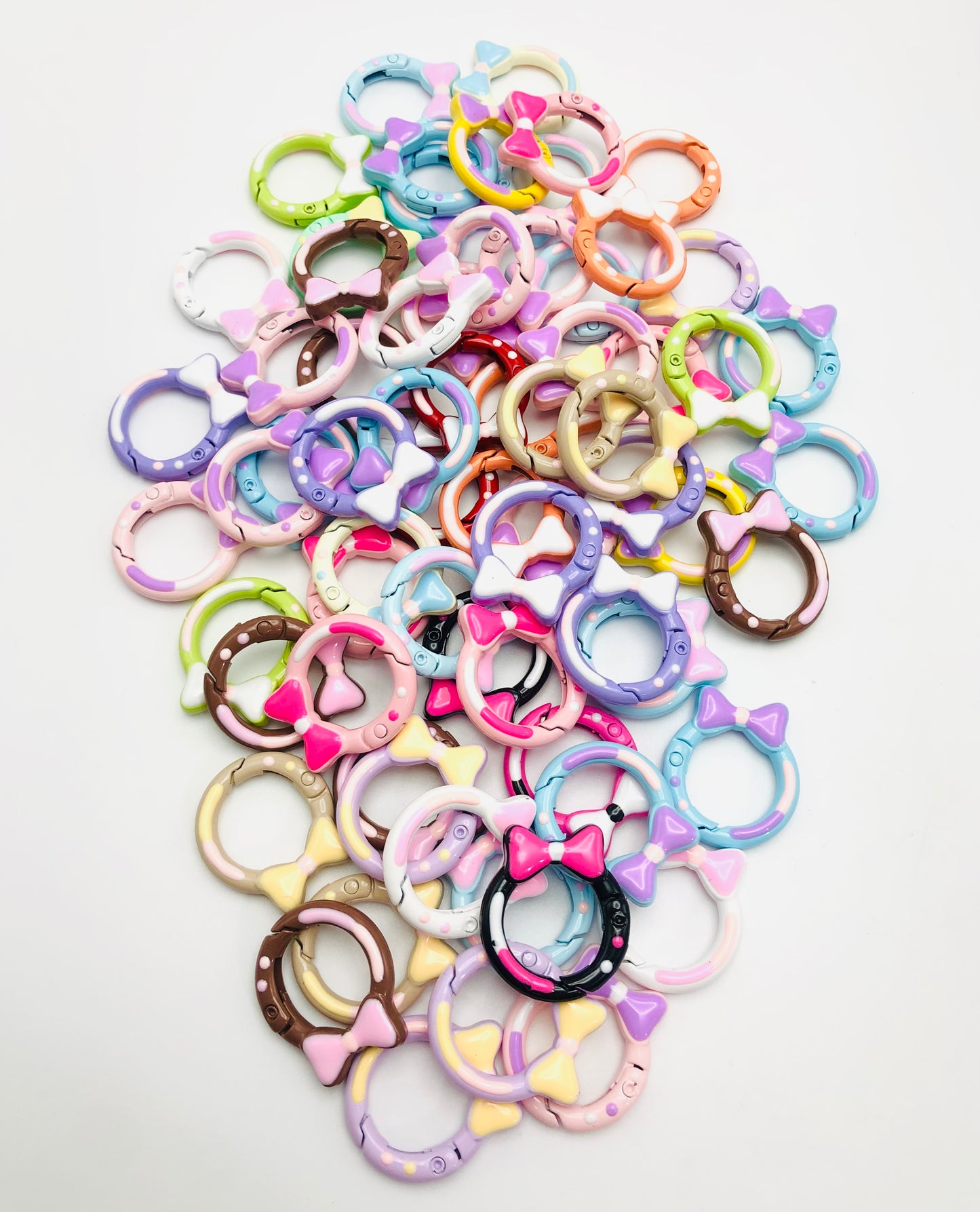 Metal Glossy Multicolor keychain Link multi-style Cute Ordinary Key tool ,10mm-30mm