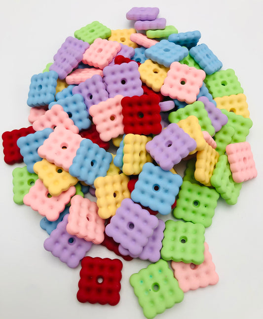 acrylic Cookies Porous biscuit Colorful biscuit spacer Random Mix 20mm