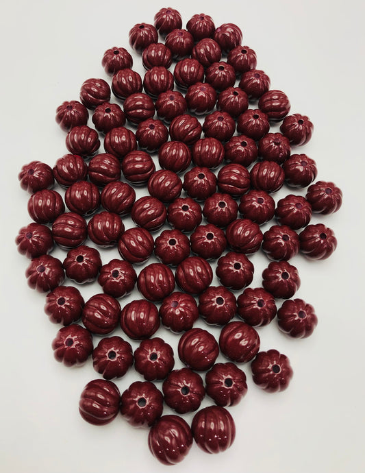 Acrylic Pumpkin Beads,Random Dark red  Mix,16mm