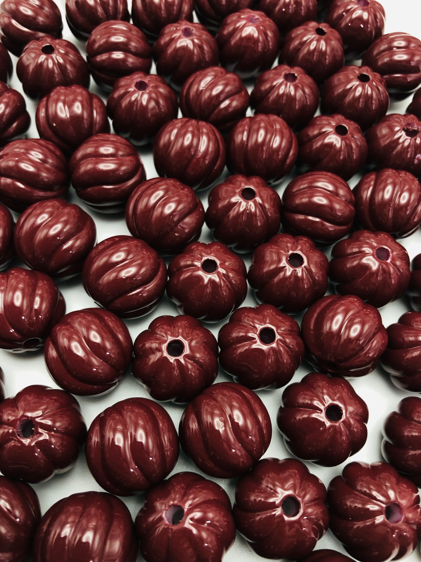 Acrylic Pumpkin Beads,Random Dark red  Mix,16mm