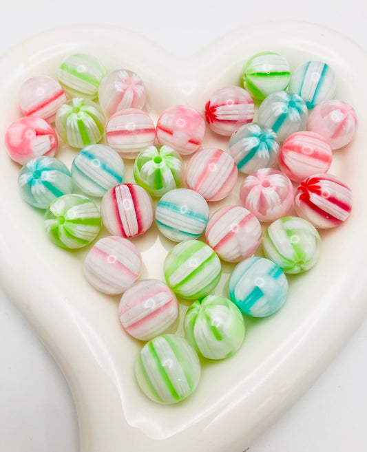 acrylic Candy bead Watermelon bead Multicolor translucent beads 16mm Random Mix