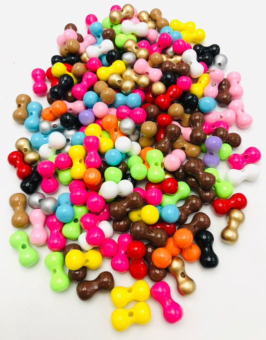 acrylic spcer Pea beads Colorful bone beads Random Mix 17mm