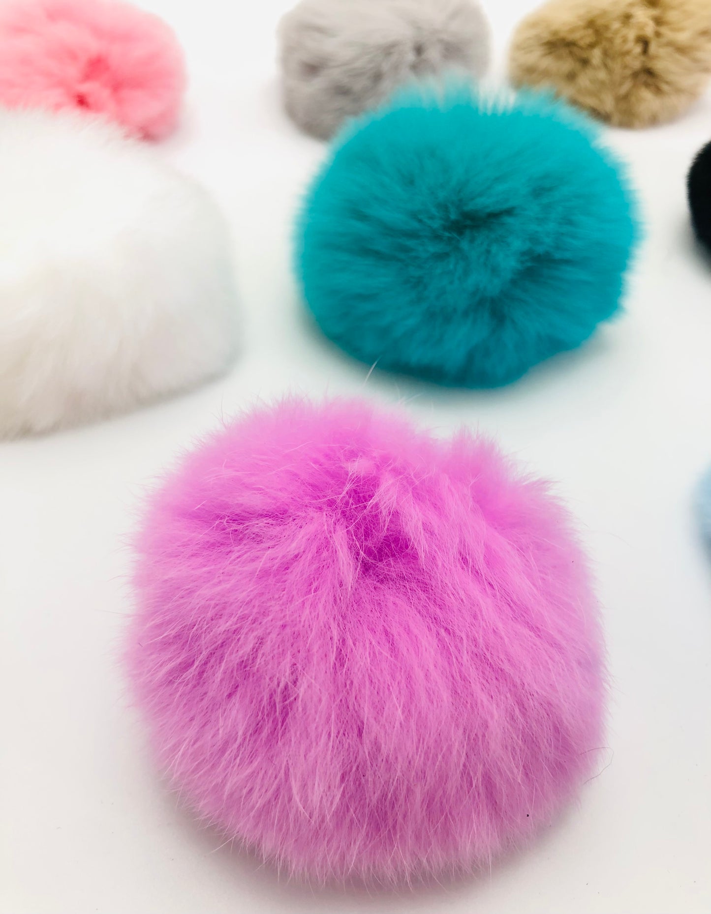 Fuzzy pendant Fuzzy ball diy Rabbit hair pom pom 6mm ,Random Mix