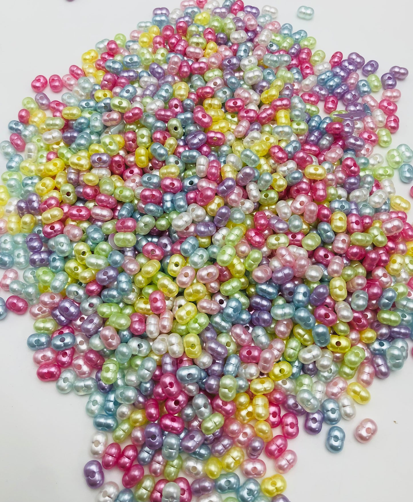 acrylic Jelly bean beads Lentil beads Pea beads 8mm Random Mix