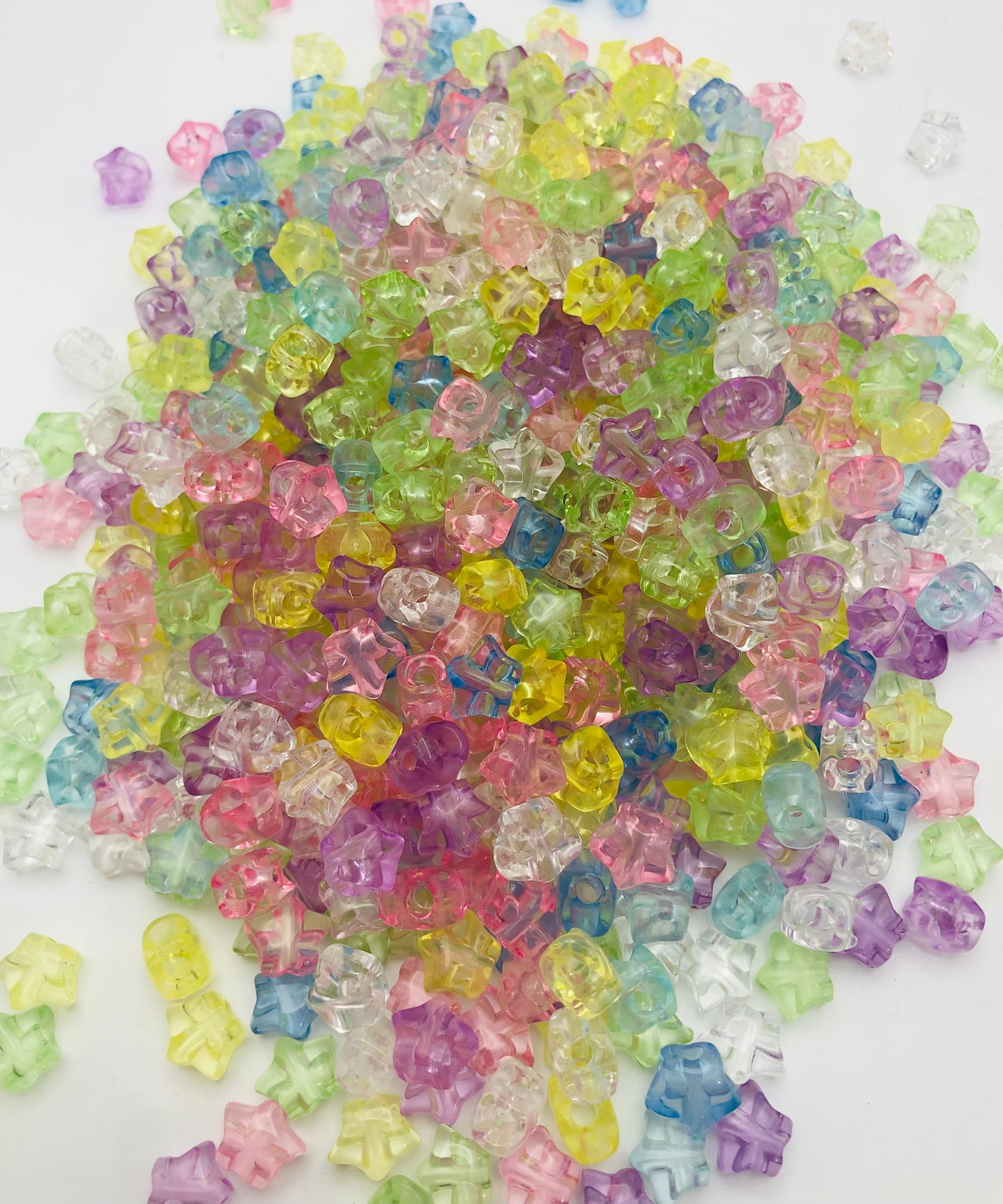 acrylic starlet Star multicolor Transparent and solid color 9.5mm Random Mix