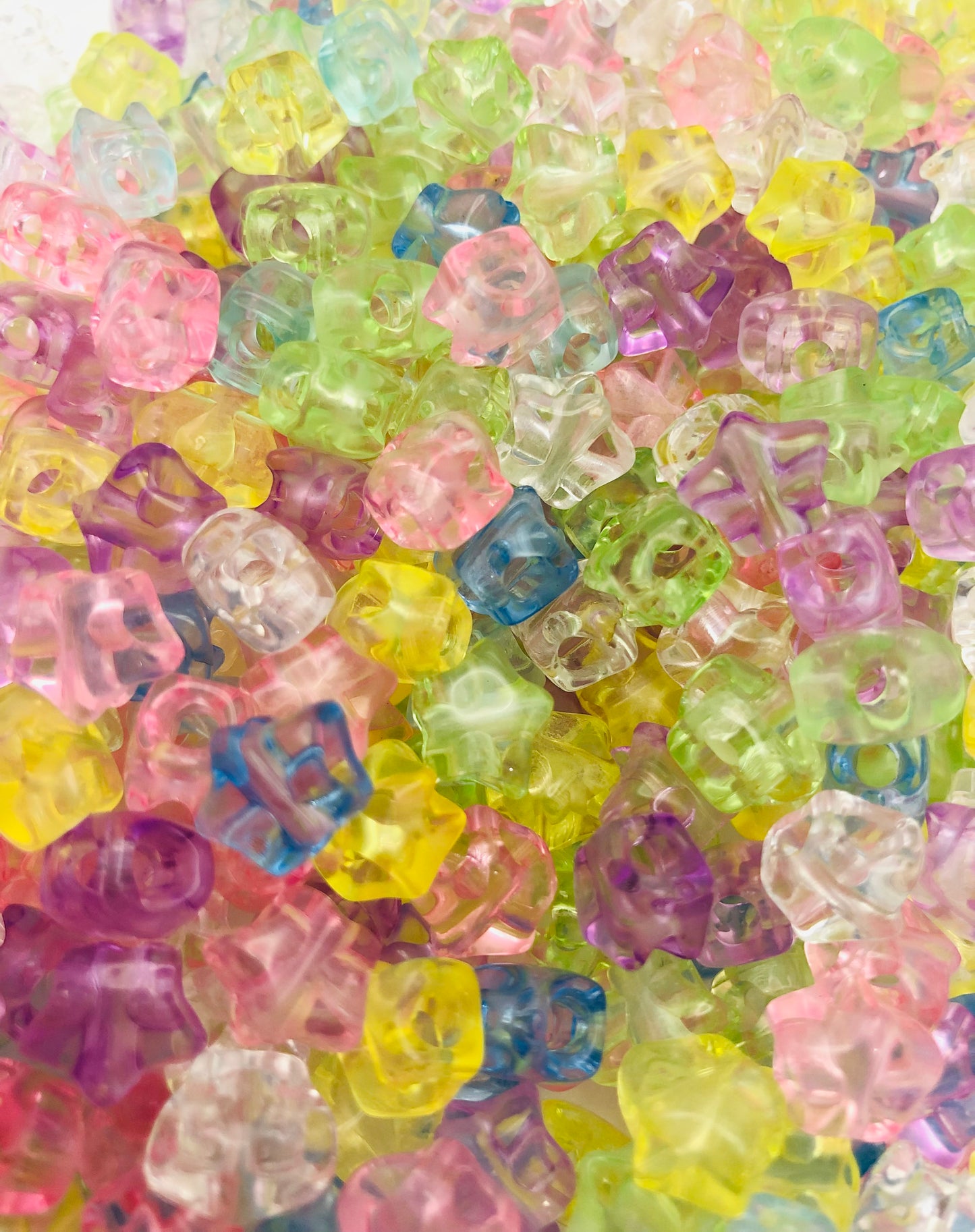 acrylic starlet Star multicolor Transparent and solid color 9.5mm Random Mix