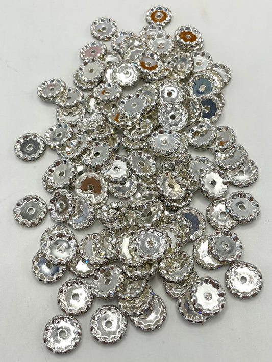 Beaded beadable wavy wave metal metallic spacer 15mm  Spacers With Rhinestone,Random Mix,15mm