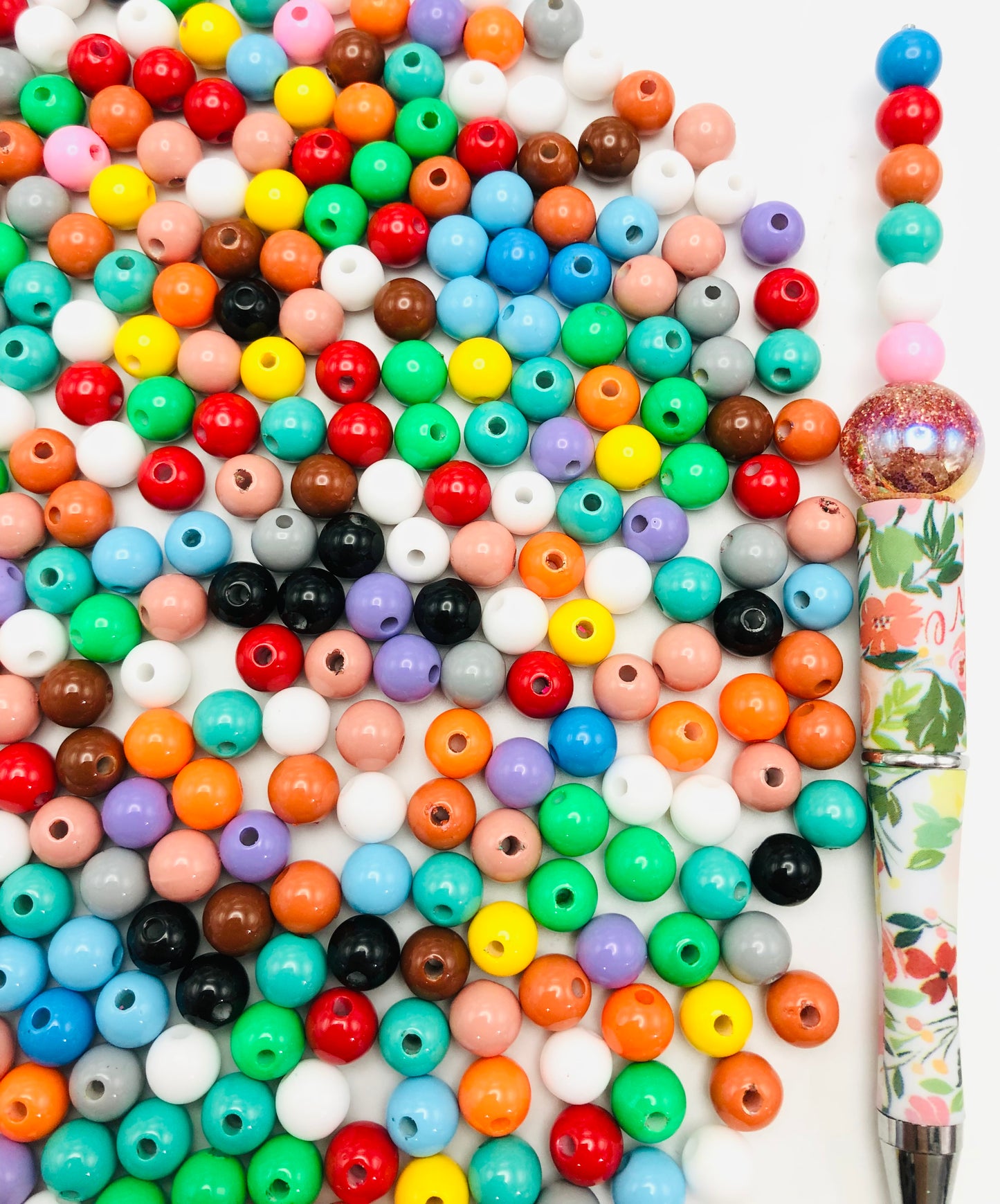 colorful acrylic bead Bean bead Random Mix 8mm