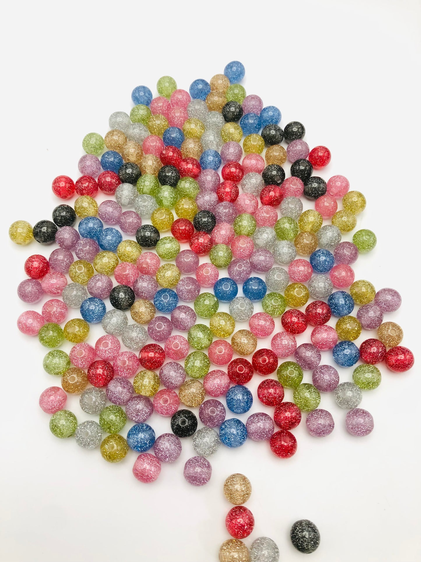 Acrylic bead glitter Colorful acrylic beads 10mm Random Mix