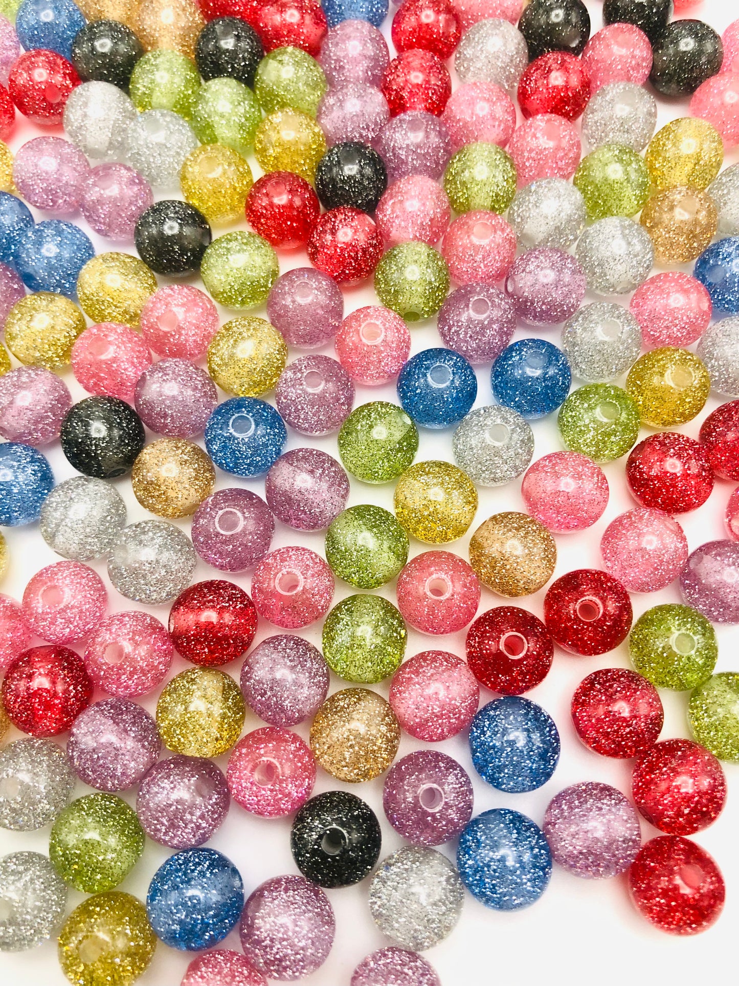 Acrylic bead glitter Colorful acrylic beads 10mm Random Mix